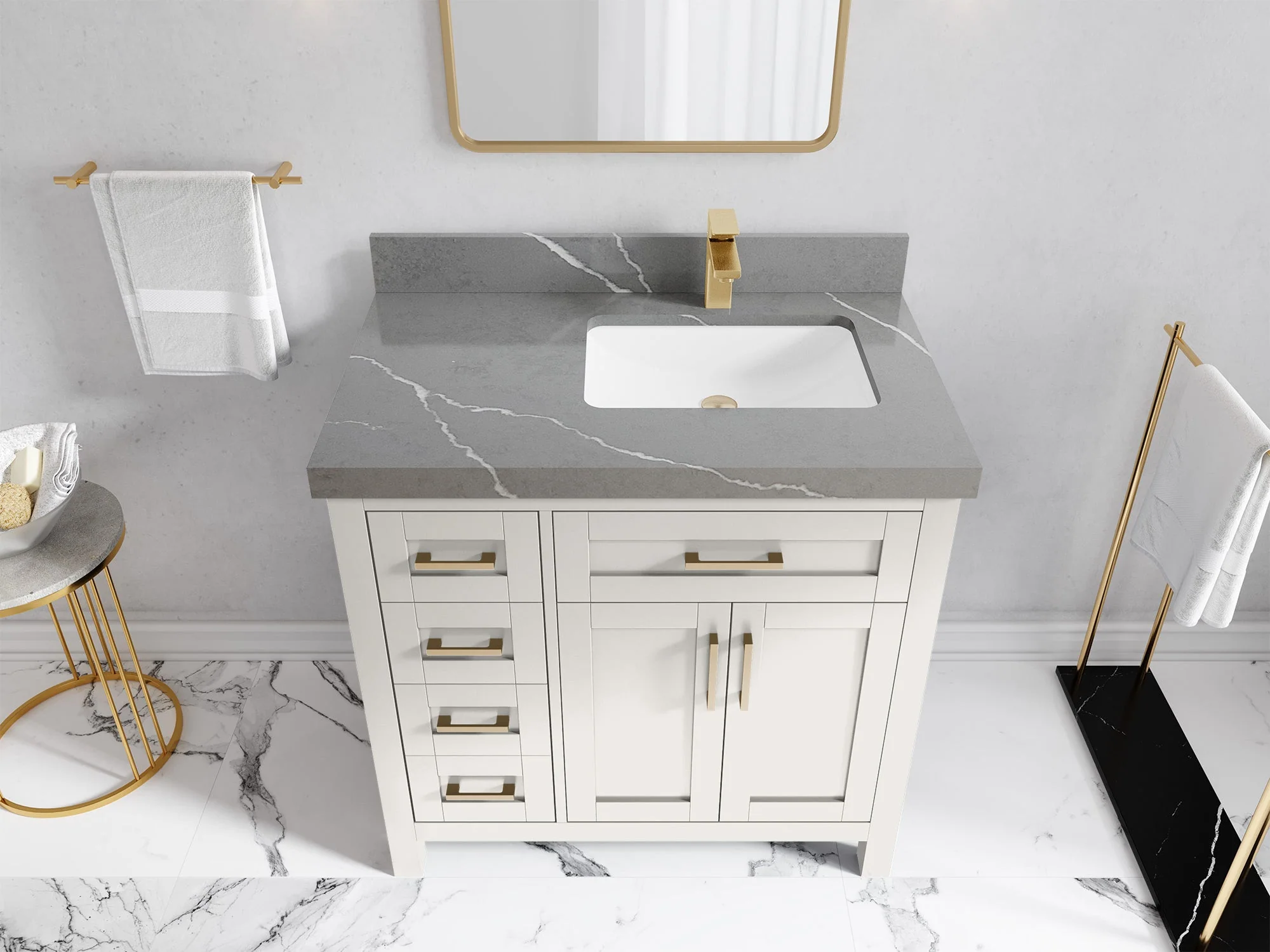 Cambridge 36 in. W x 22 in. D Right Offset Sink Bathroom Vanity - Image 42