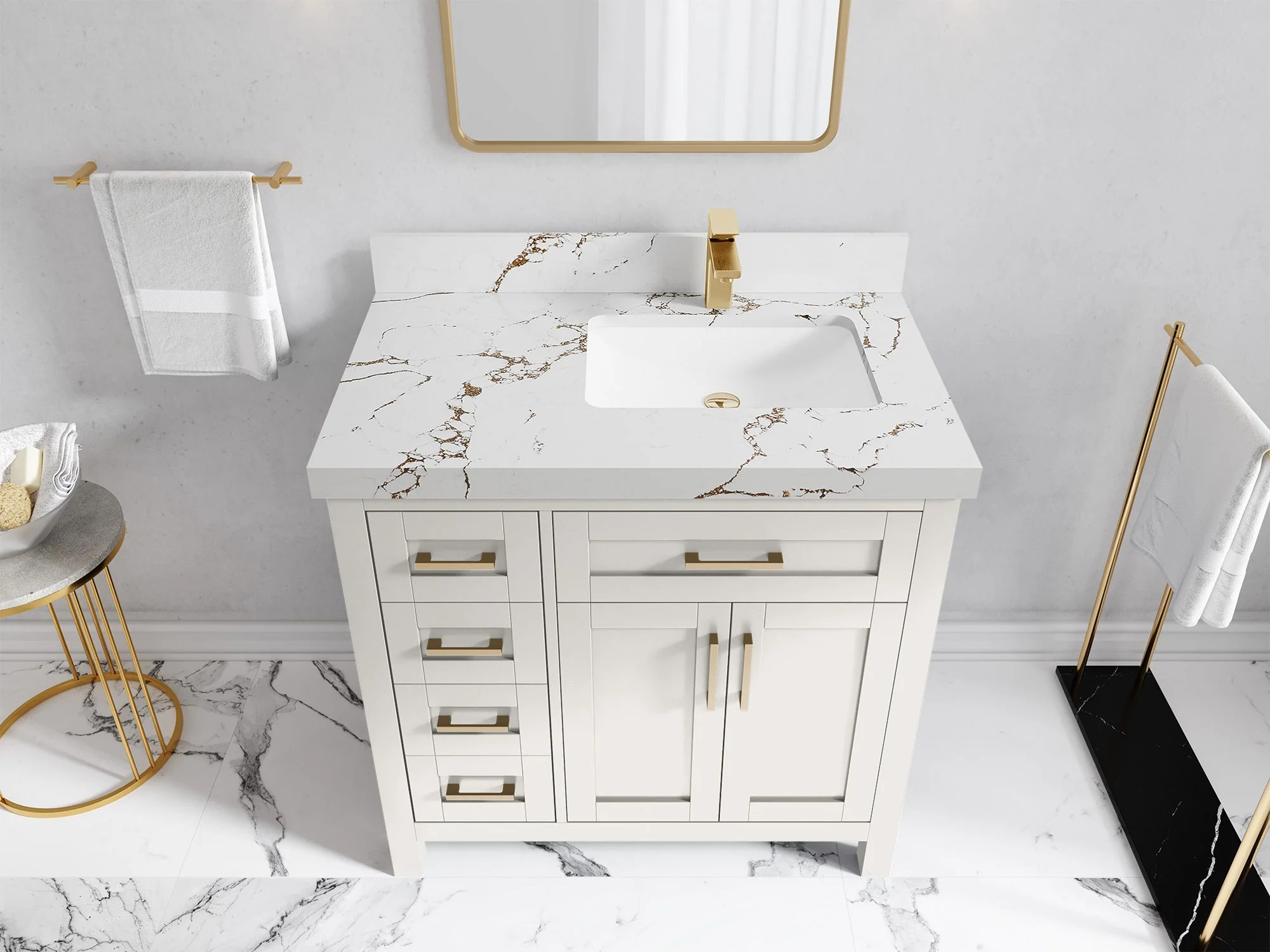 Cambridge 36 in. W x 22 in. D Right Offset Sink Bathroom Vanity - Image 44