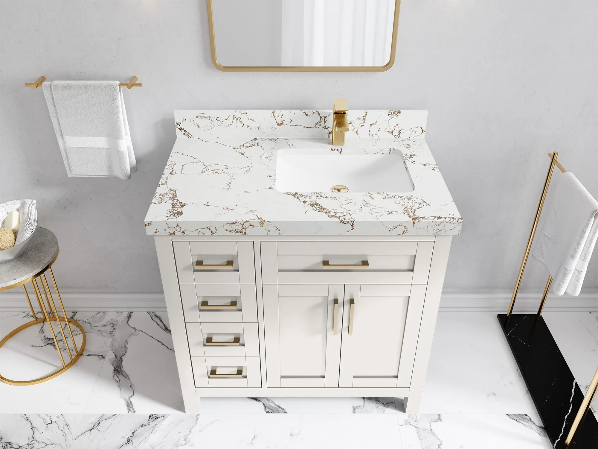 Cambridge 36 in. W x 22 in. D Right Offset Sink Bathroom Vanity - Image 46