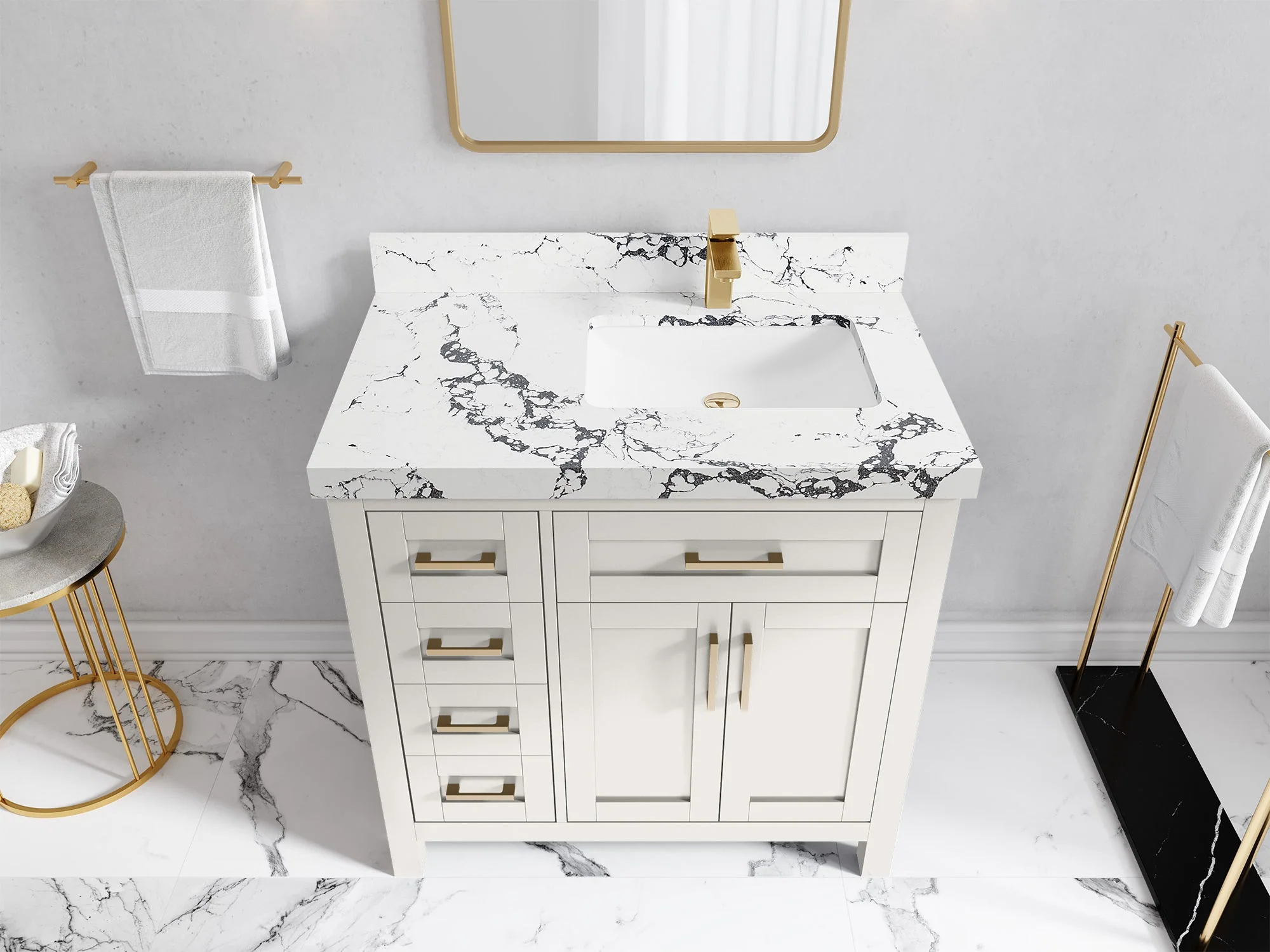 Cambridge 36 in. W x 22 in. D Right Offset Sink Bathroom Vanity - Image 48