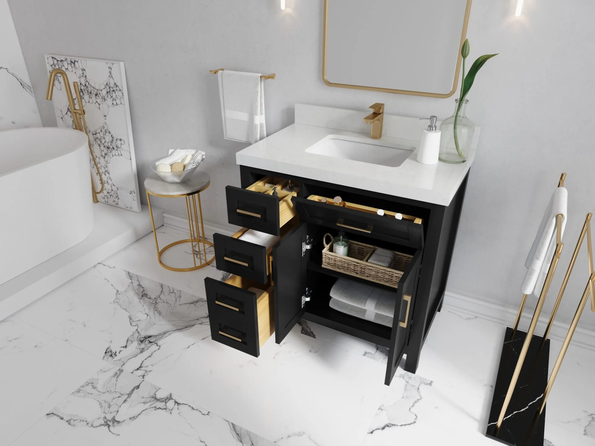 Cambridge 36 in. W x 22 in. D Single Center Sink Bathroom vanity - Image 3
