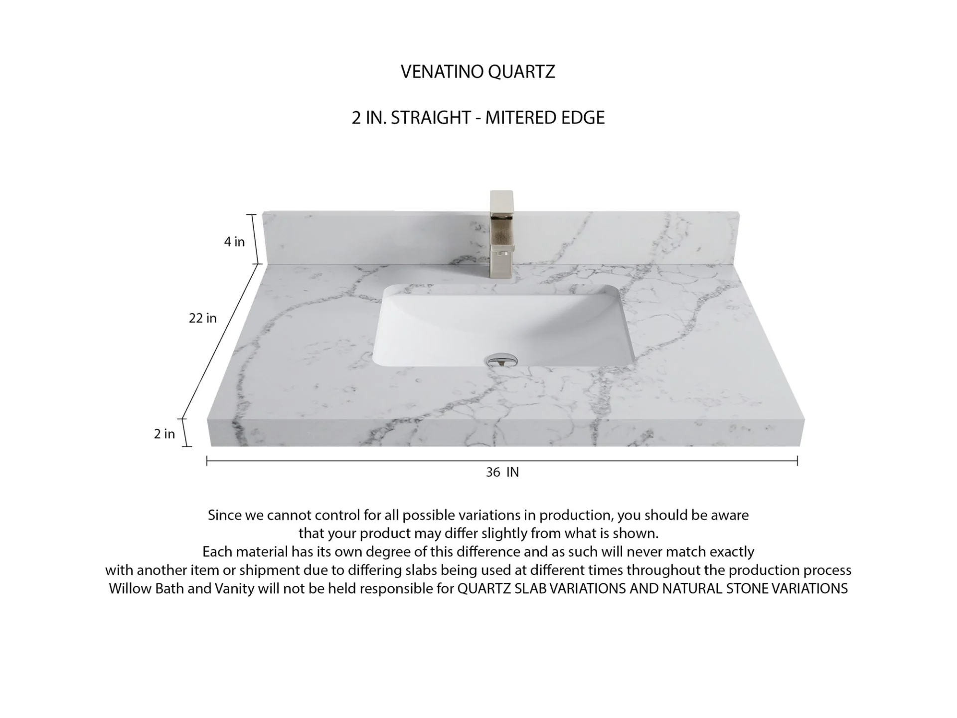 Cambridge 36 in. W x 22 in. D Single Center Sink Bathroom vanity - Image 20