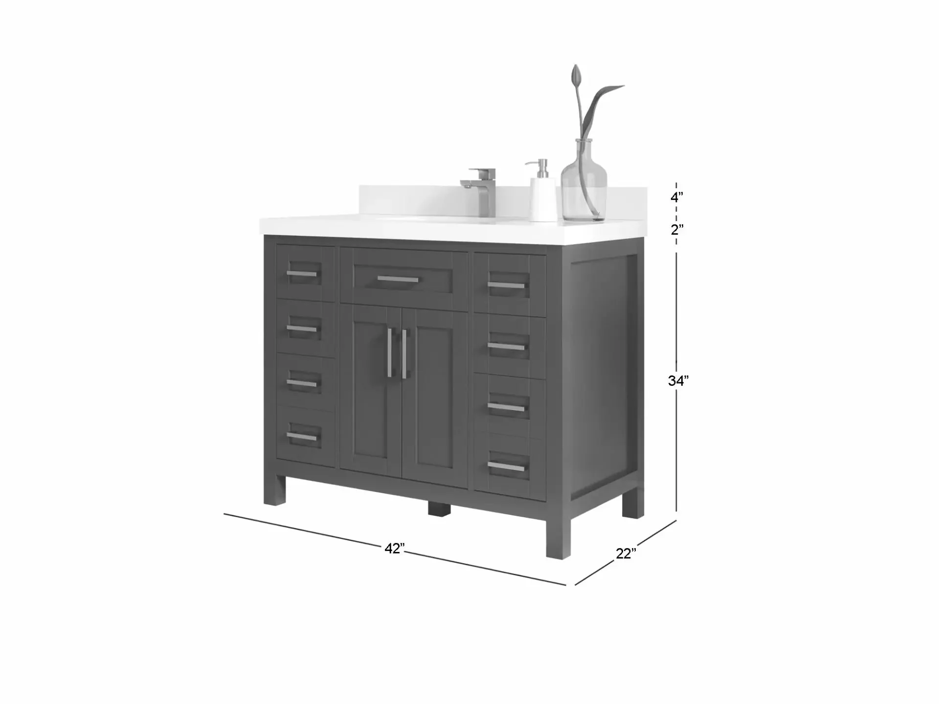 Cambridge 42 in. W x 22 in. D Single Sink Bathroom Vanity - Image 5