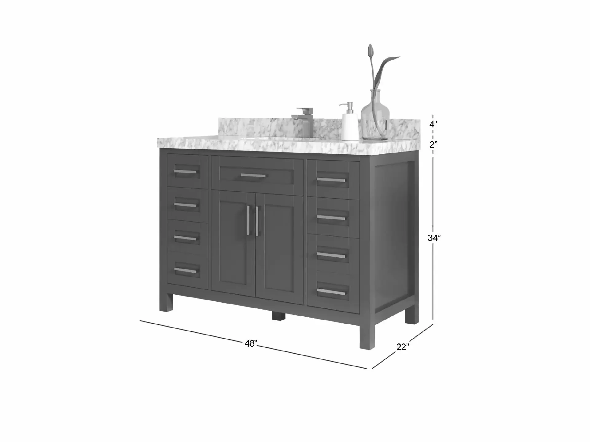 Cambridge 48 in. W x 22 in. D Single Sink Bathroom Vanity - Image 5