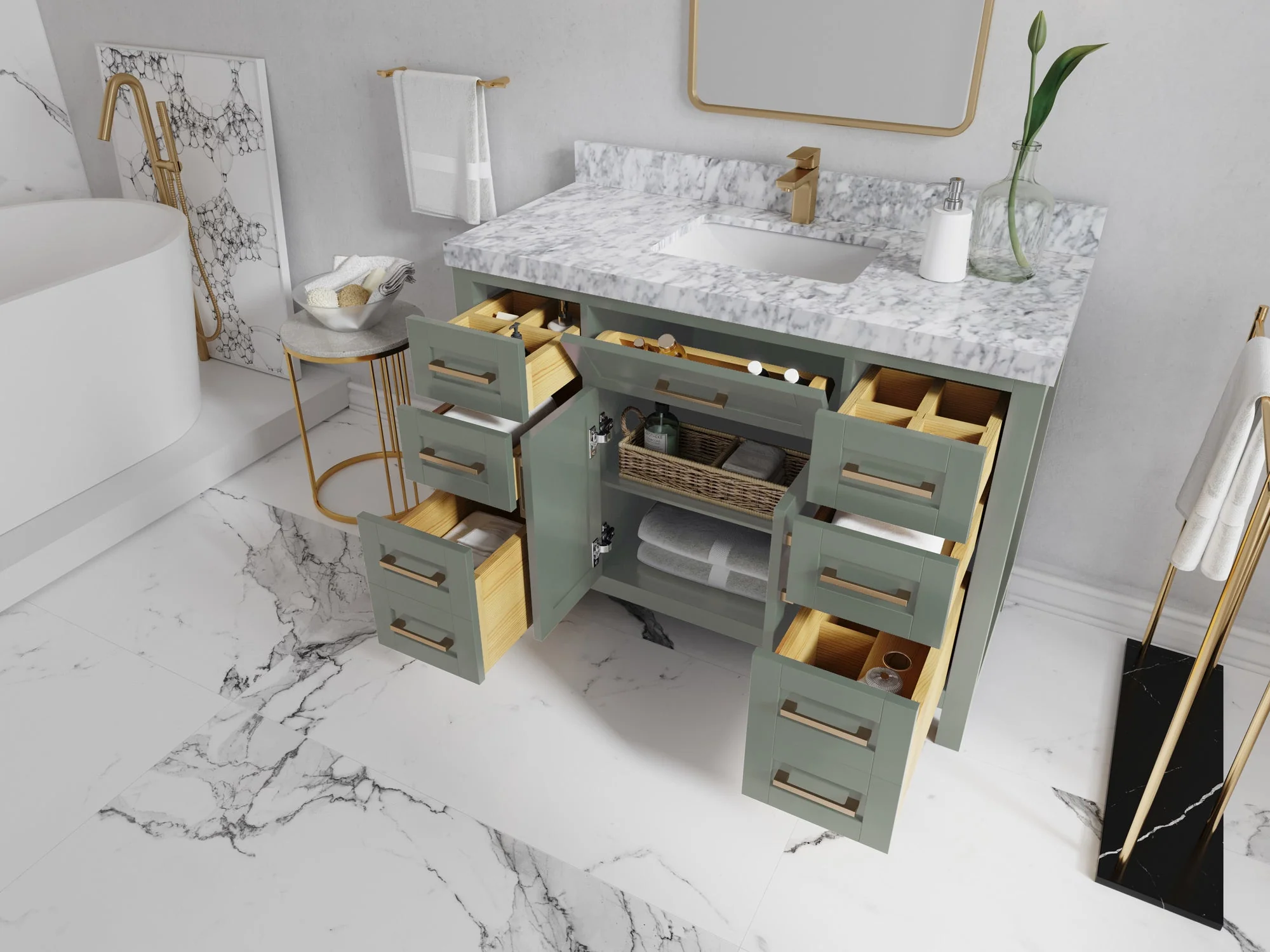 Cambridge 48 in. W x 22 in. D Single Sink Bathroom Vanity - Image 3