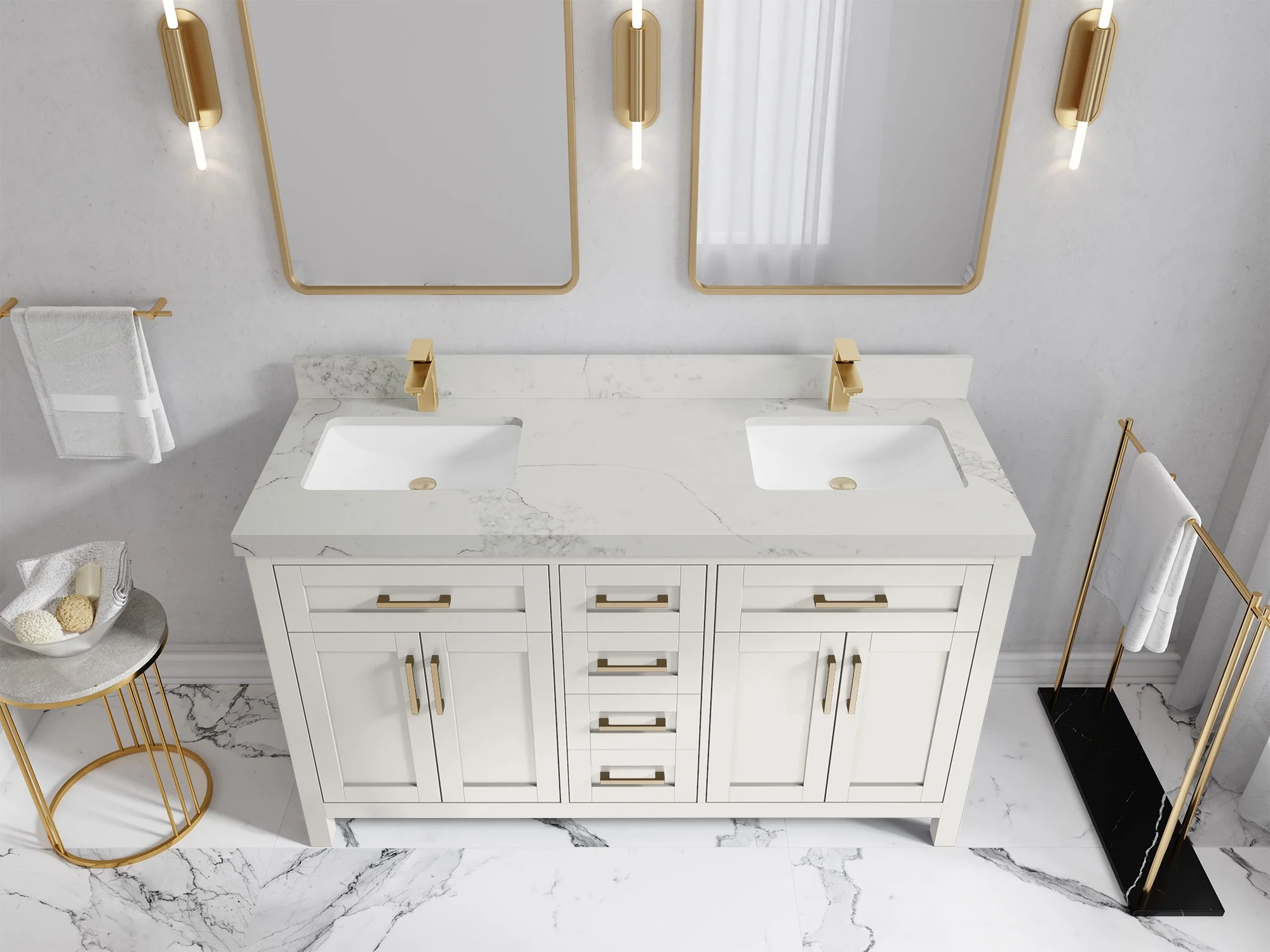 Cambridge 60 in. W x 22 in. D Double Sink Bathroom Vanity - Image 12
