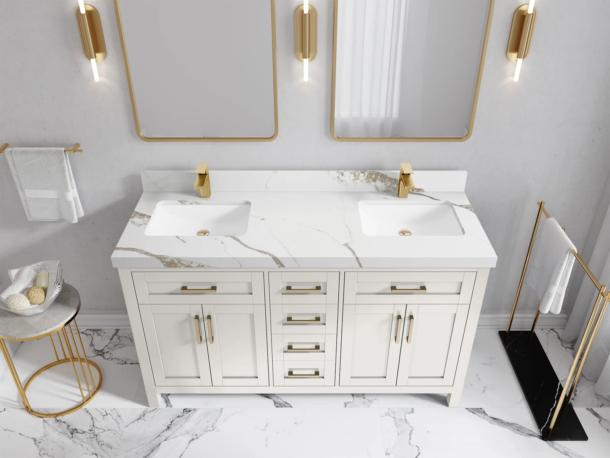 Cambridge 60 in. W x 22 in. D Double Sink Bathroom Vanity - Image 14
