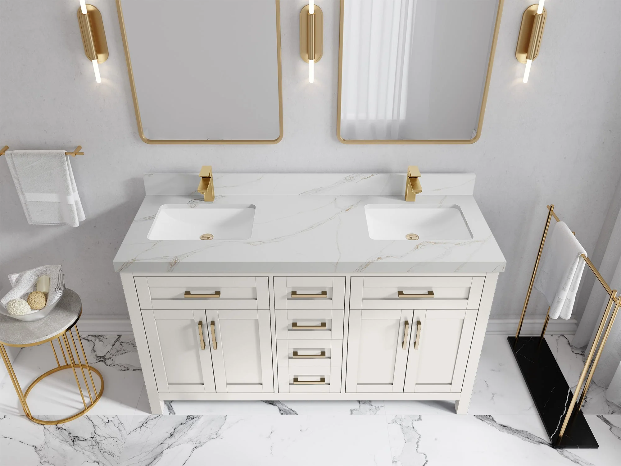 Cambridge 60 in. W x 22 in. D Double Sink Bathroom Vanity - Image 16