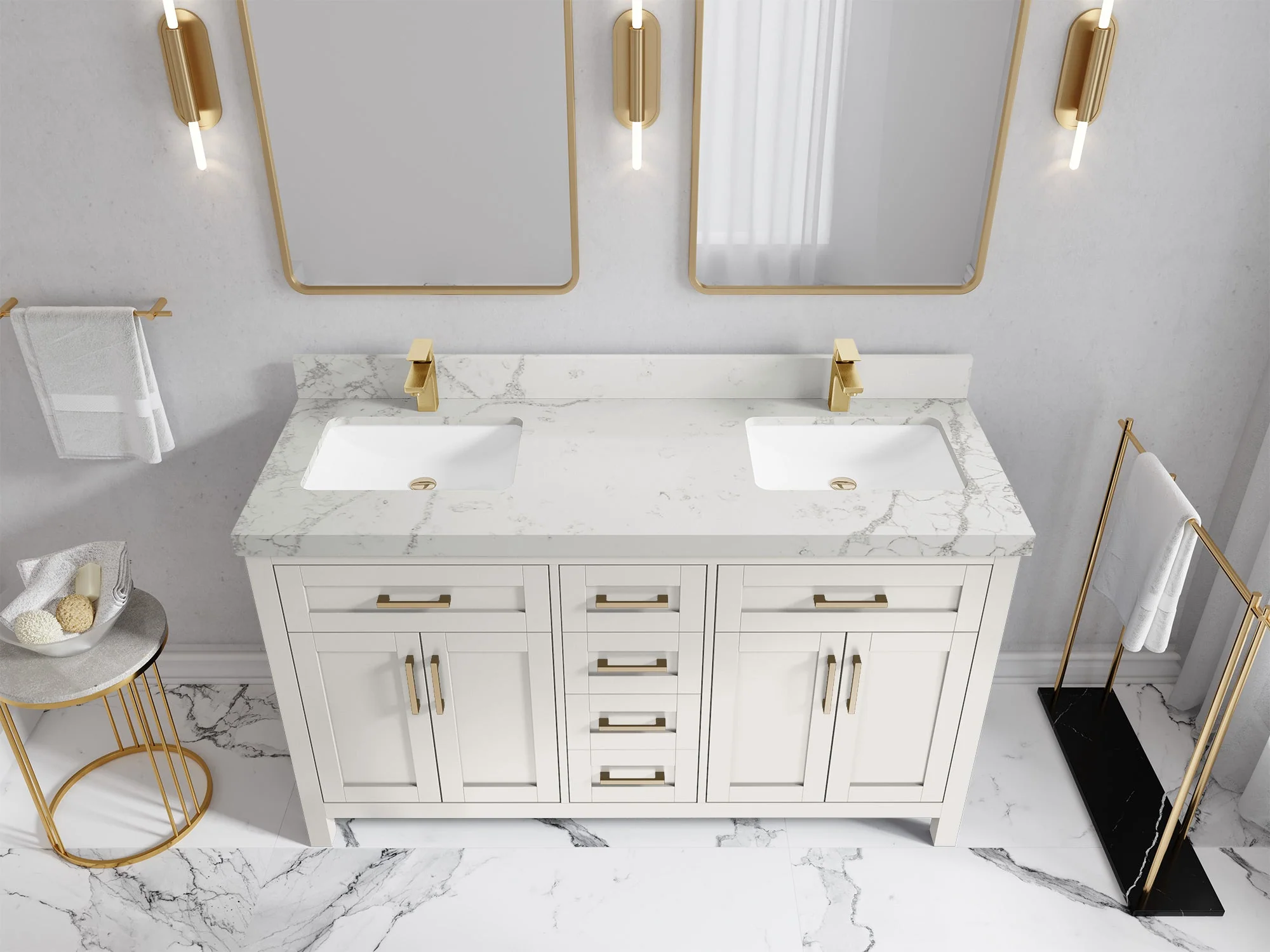 Cambridge 60 in. W x 22 in. D Double Sink Bathroom Vanity - Image 26
