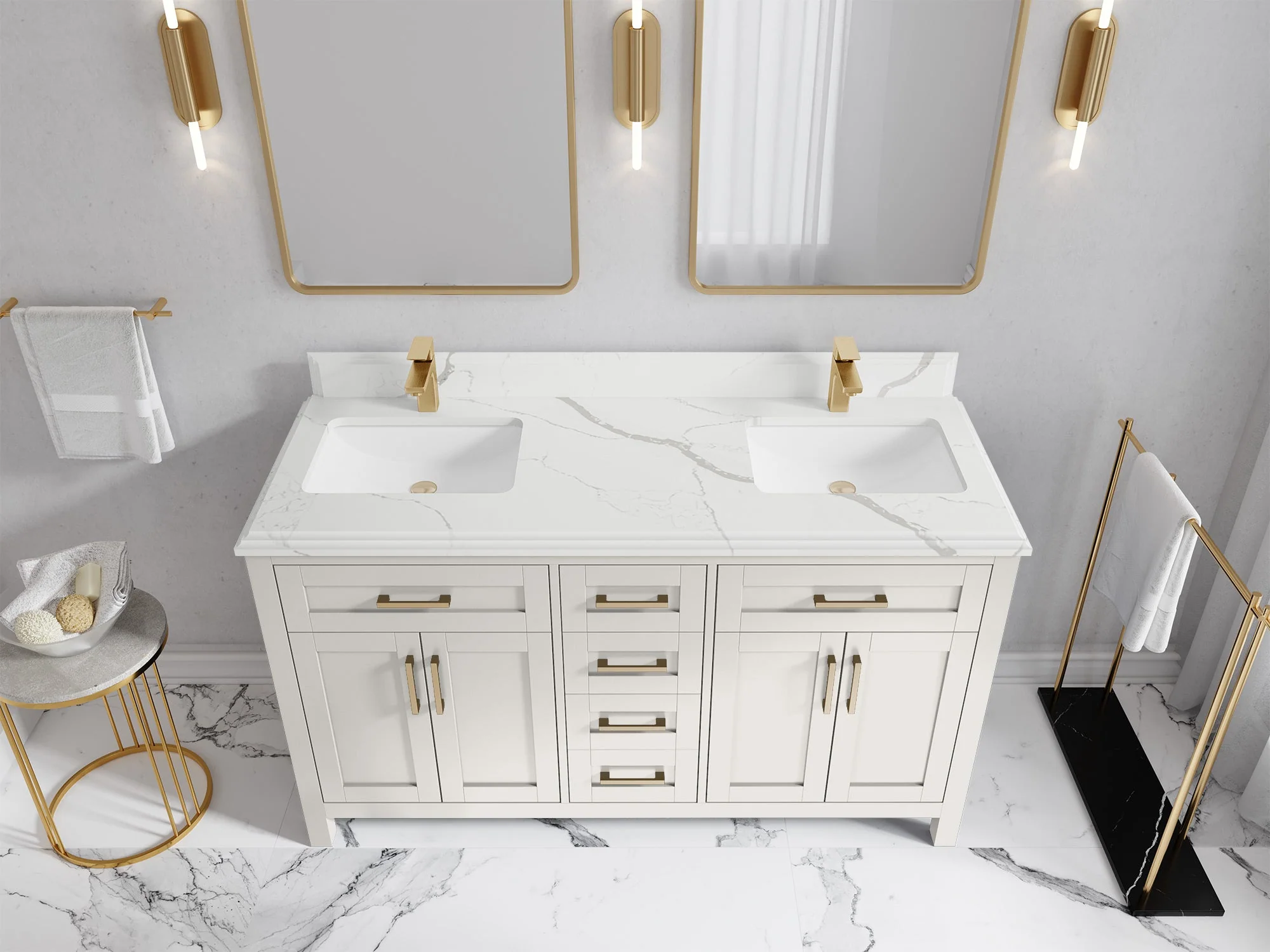 Cambridge 60 in. W x 22 in. D Double Sink Bathroom Vanity - Image 27