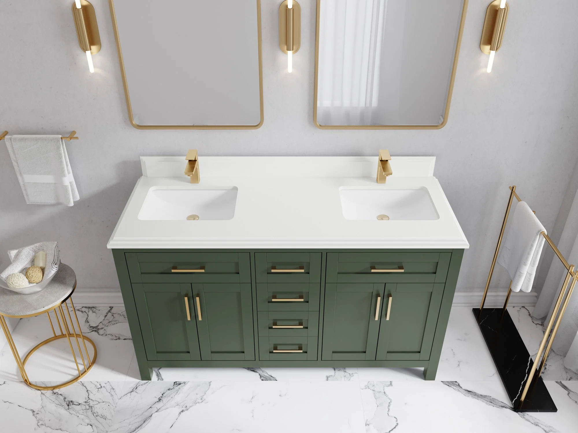 Cambridge 60 in. W x 22 in. D Double Sink Bathroom Vanity - Image 28