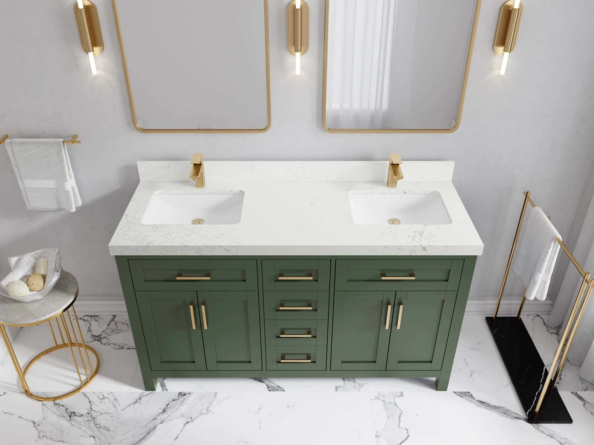 Cambridge 60 in. W x 22 in. D Double Sink Bathroom Vanity - Image 30