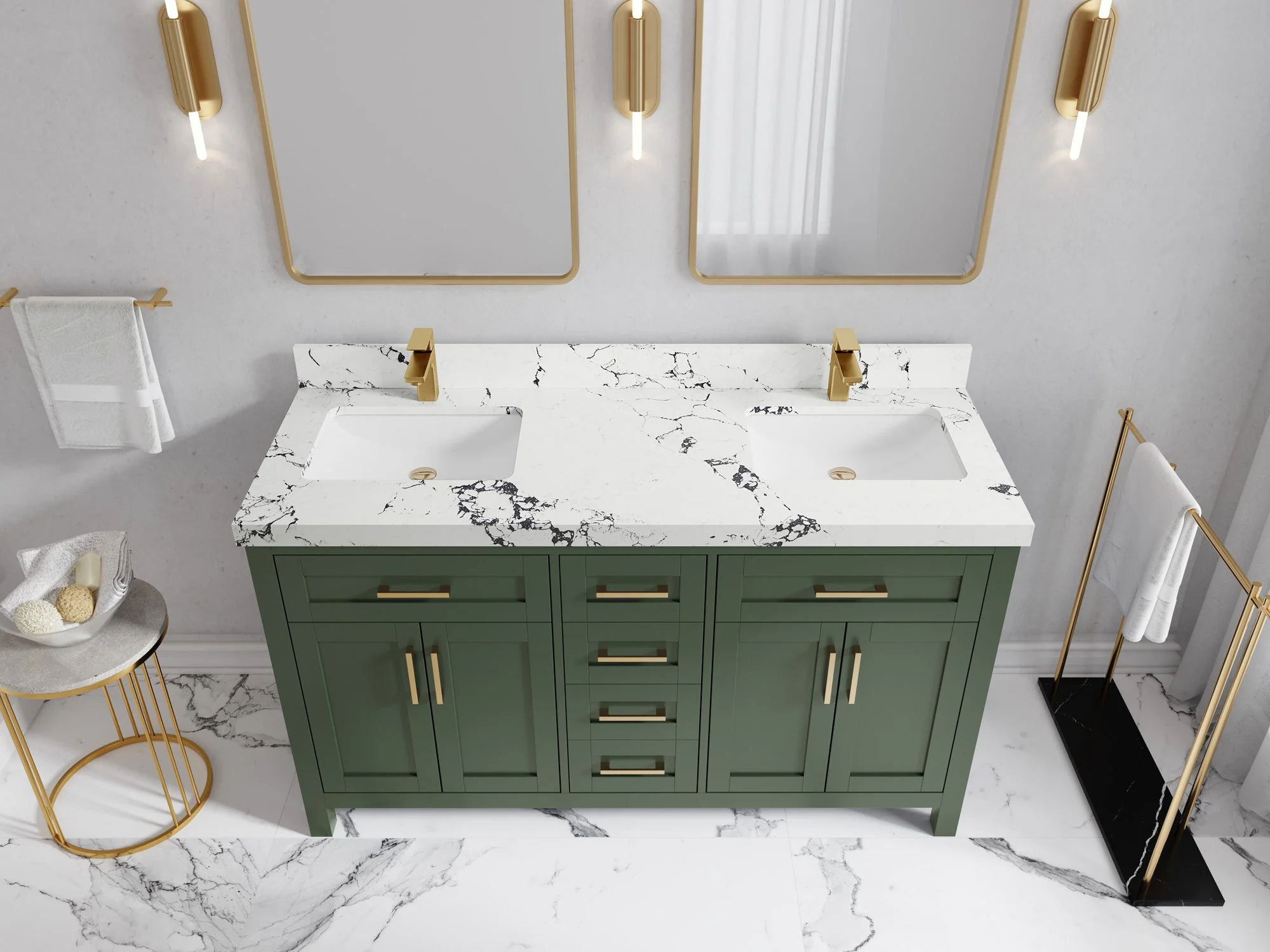 Cambridge 60 in. W x 22 in. D Double Sink Bathroom Vanity - Image 40