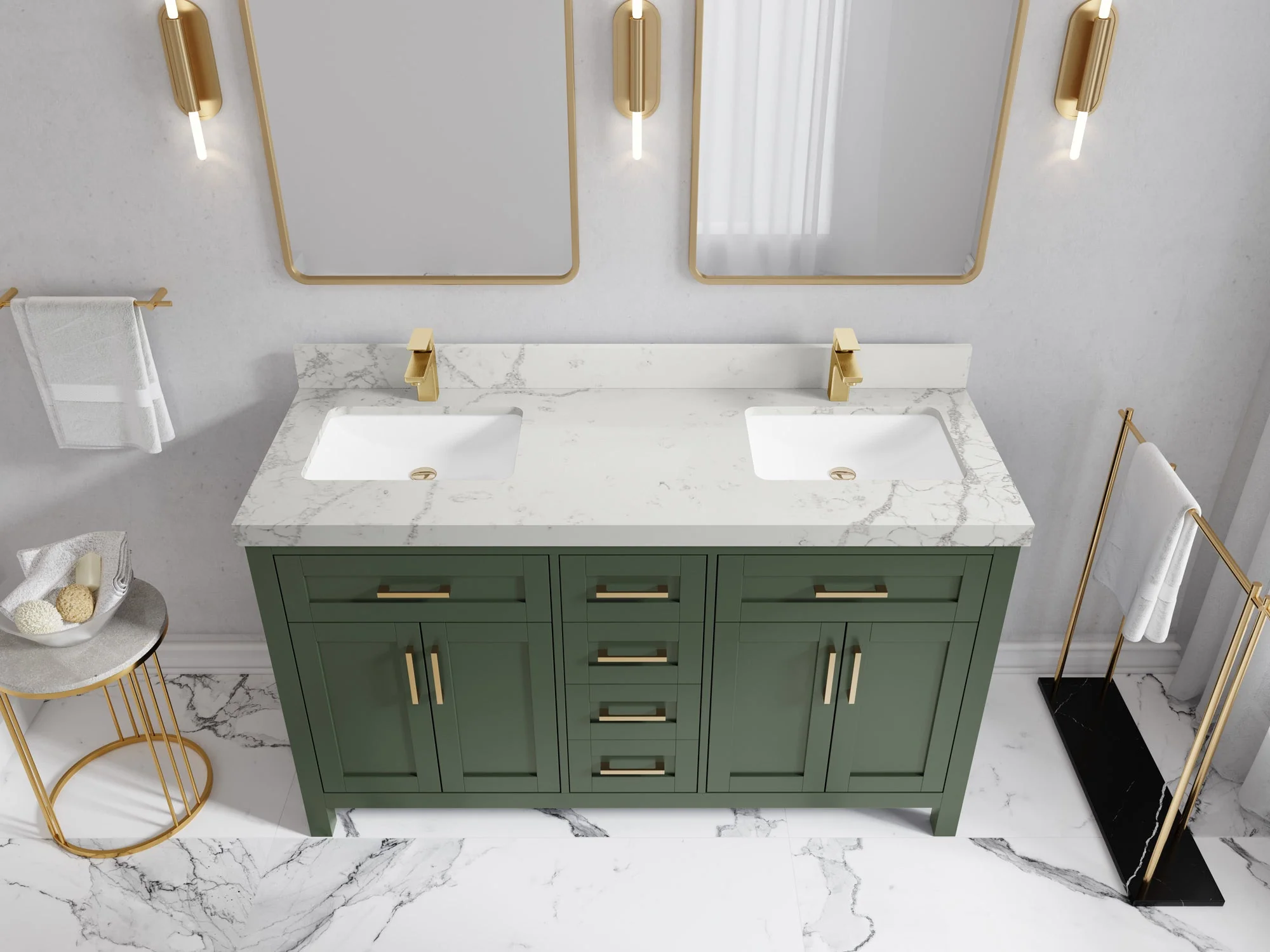 Cambridge 60 in. W x 22 in. D Double Sink Bathroom Vanity - Image 42