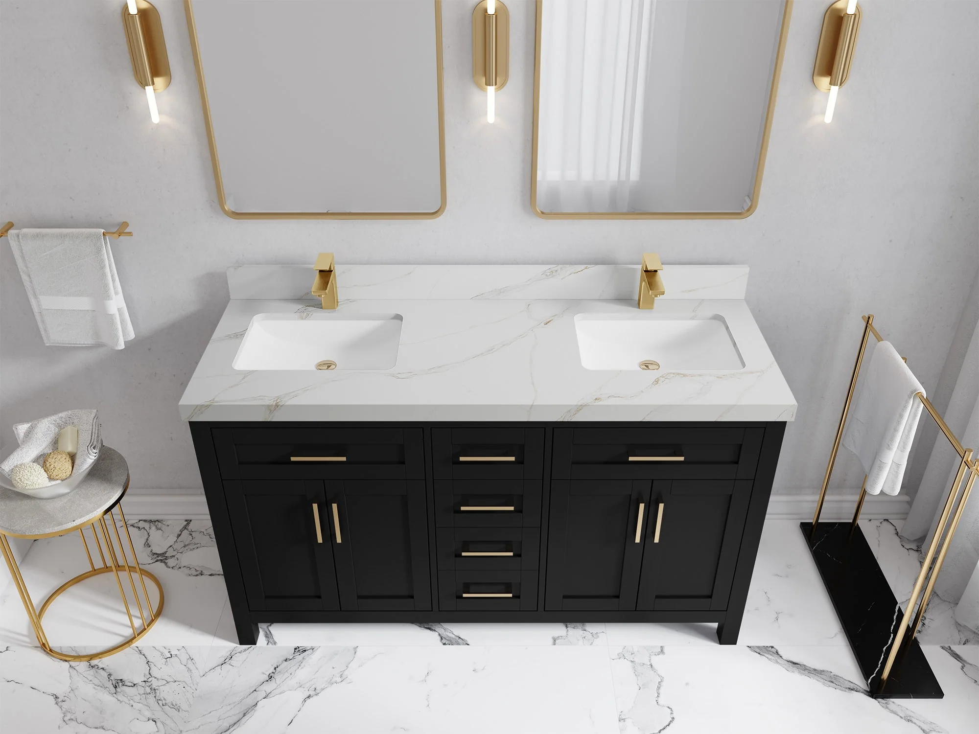 Cambridge 60 in. W x 22 in. D Double Sink Bathroom Vanity - Image 26