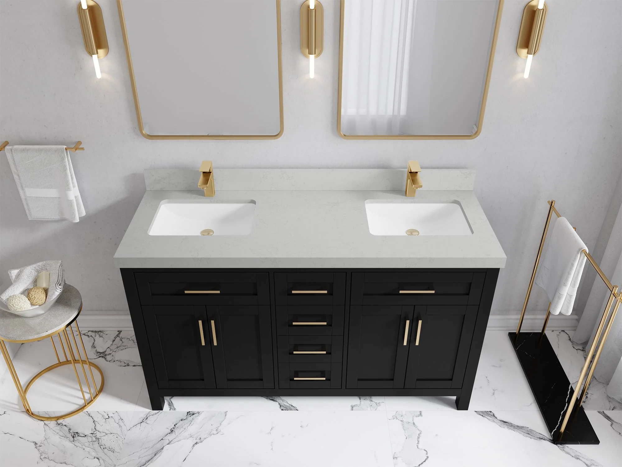 Cambridge 60 in. W x 22 in. D Double Sink Bathroom Vanity - Image 30
