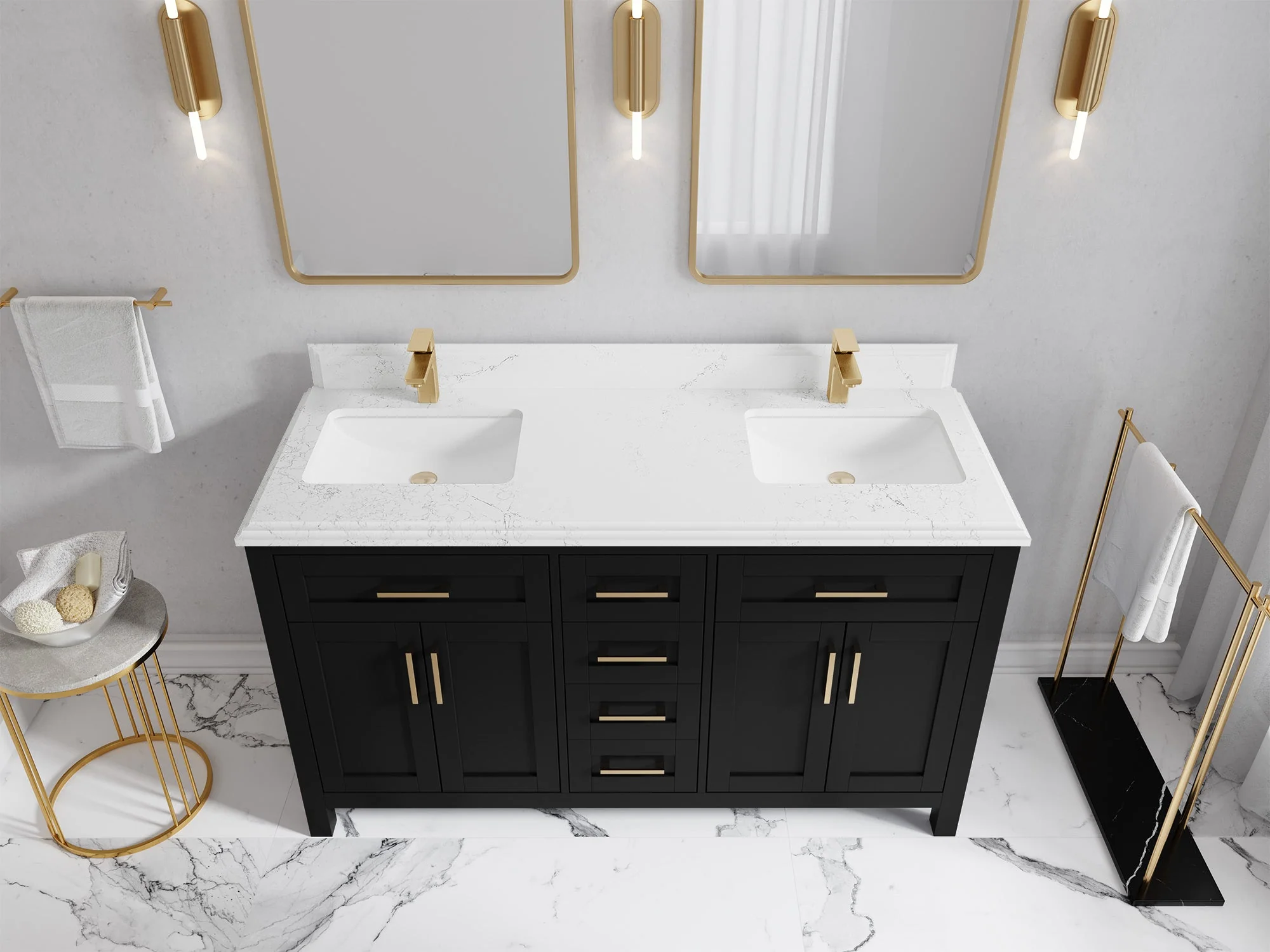 Cambridge 60 in. W x 22 in. D Double Sink Bathroom Vanity - Image 34