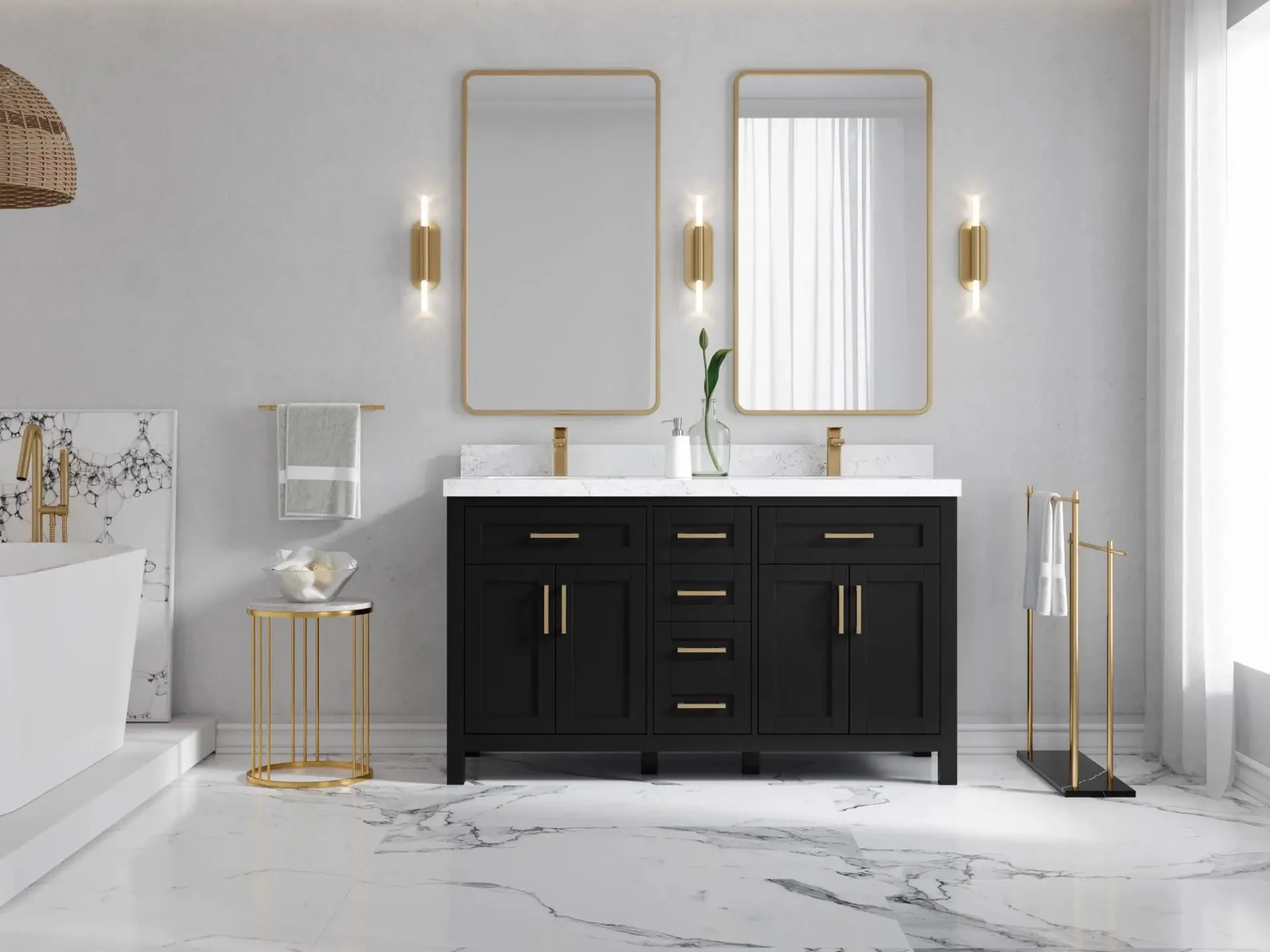 Cambridge 60 in. W x 22 in. D Double Sink Bathroom Vanity - Image 4