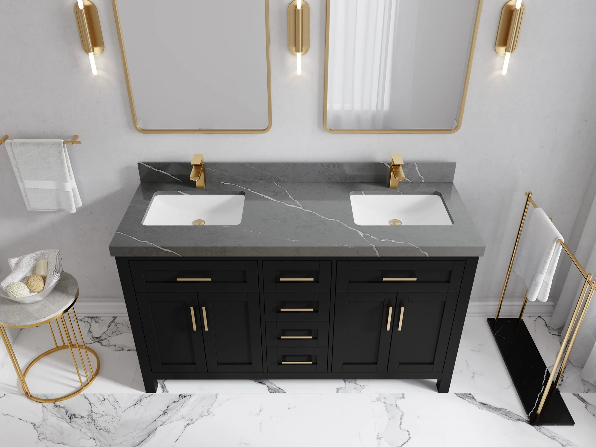 Cambridge 60 in. W x 22 in. D Double Sink Bathroom Vanity - Image 42