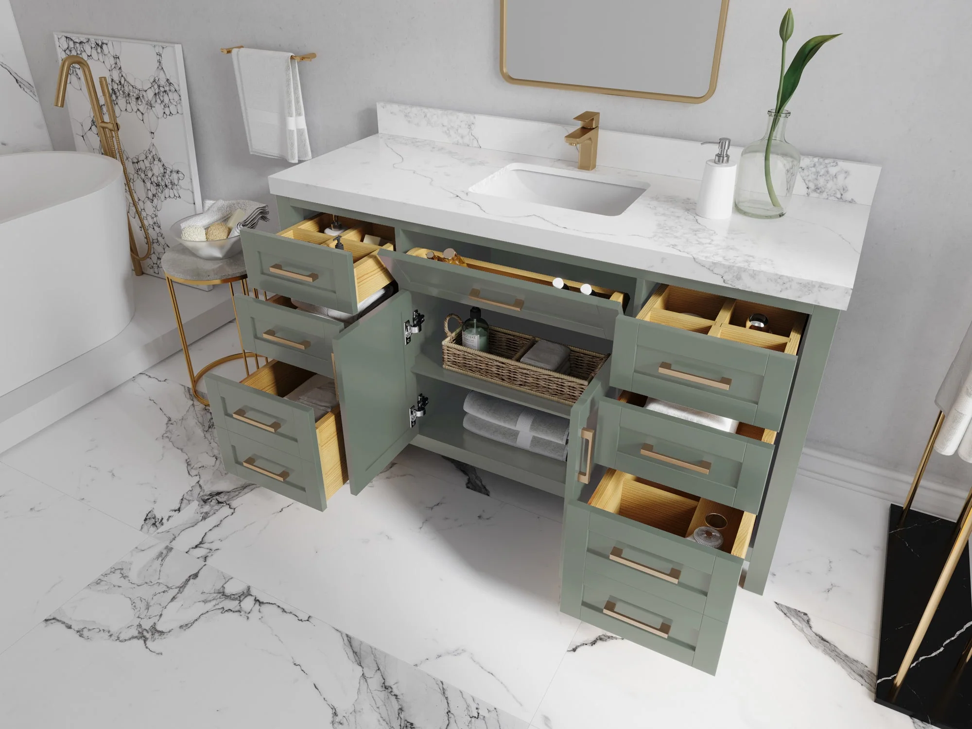 Cambridge 60 in. W x 22 in. D Single Sink Bathroom Vanity - Image 3