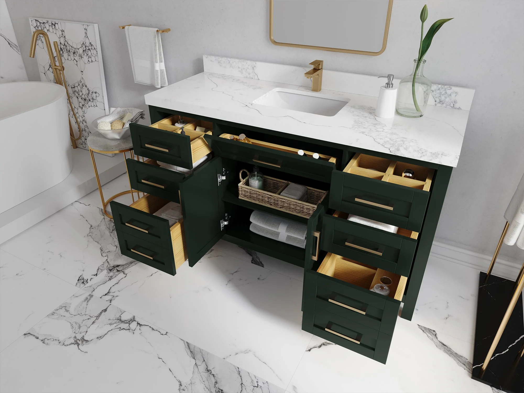 Cambridge 60 in. W x 22 in. D Single Sink Bathroom Vanity - Image 5