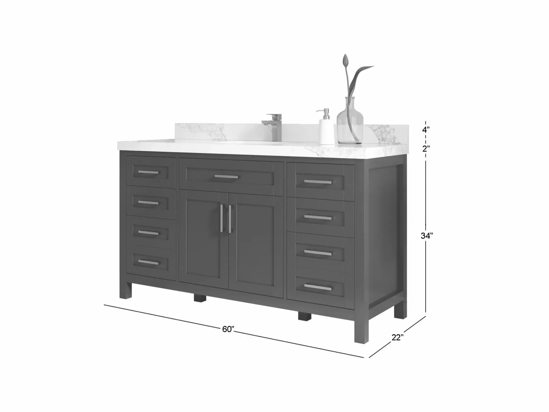 Cambridge 60 in. W x 22 in. D Single Sink Bathroom Vanity - Image 5