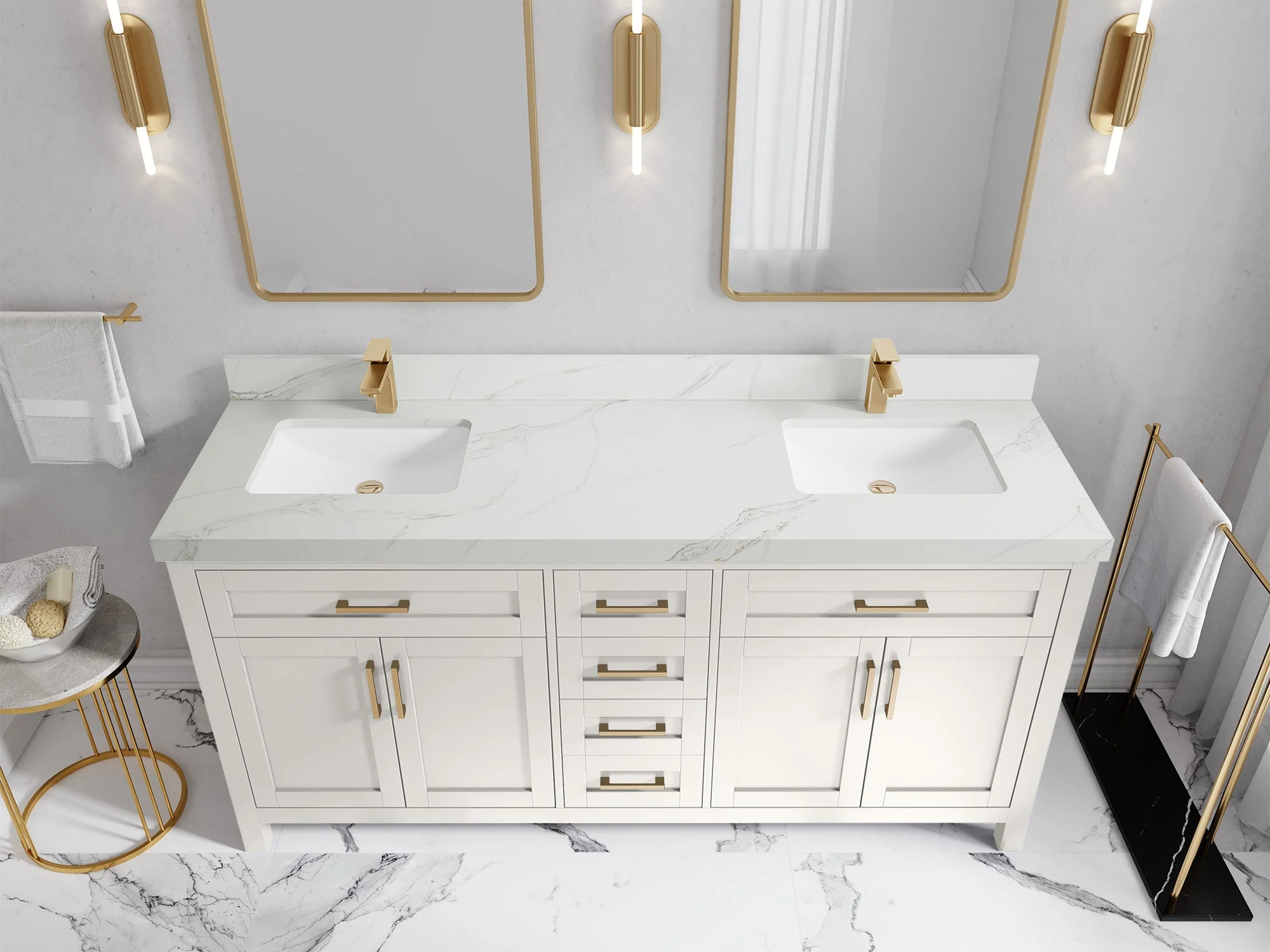 Cambridge 72 in. W x 22 in. D Double Sink Bathroom Vanity - Image 22