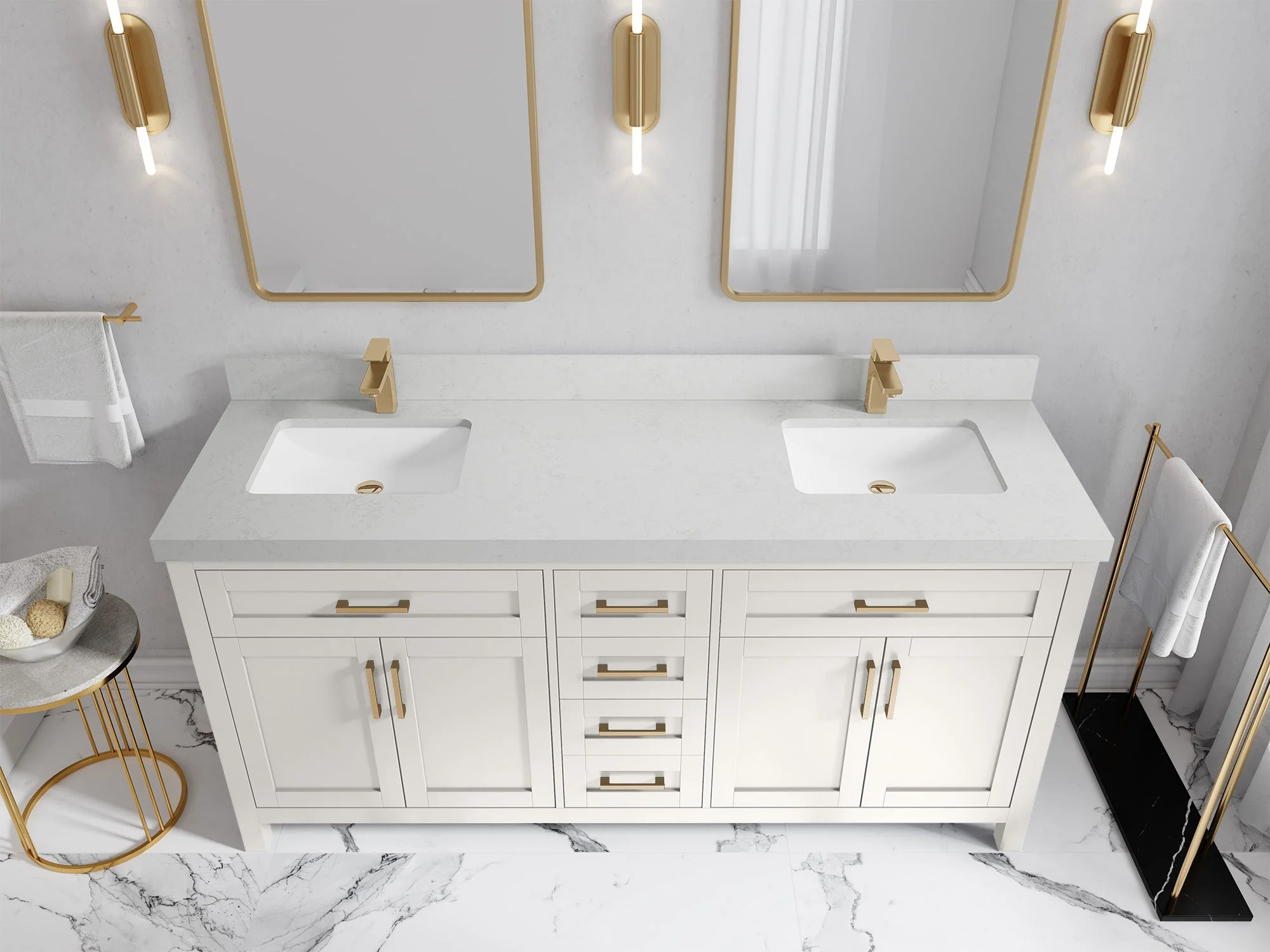 Cambridge 72 in. W x 22 in. D Double Sink Bathroom Vanity - Image 26