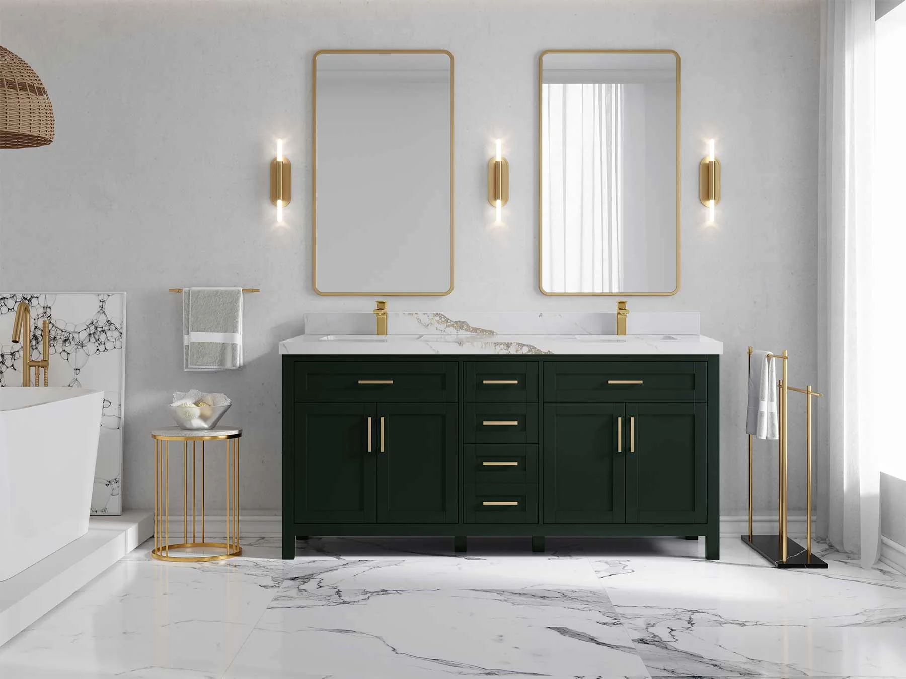 Cambridge 72 in. W x 22 in. D Double Sink Bathroom Vanity - Image 17