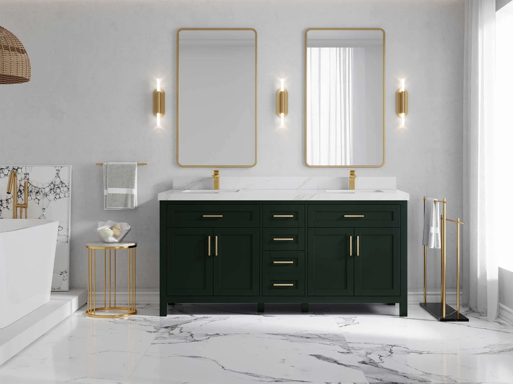 Cambridge 72 in. W x 22 in. D Double Sink Bathroom Vanity - Image 25