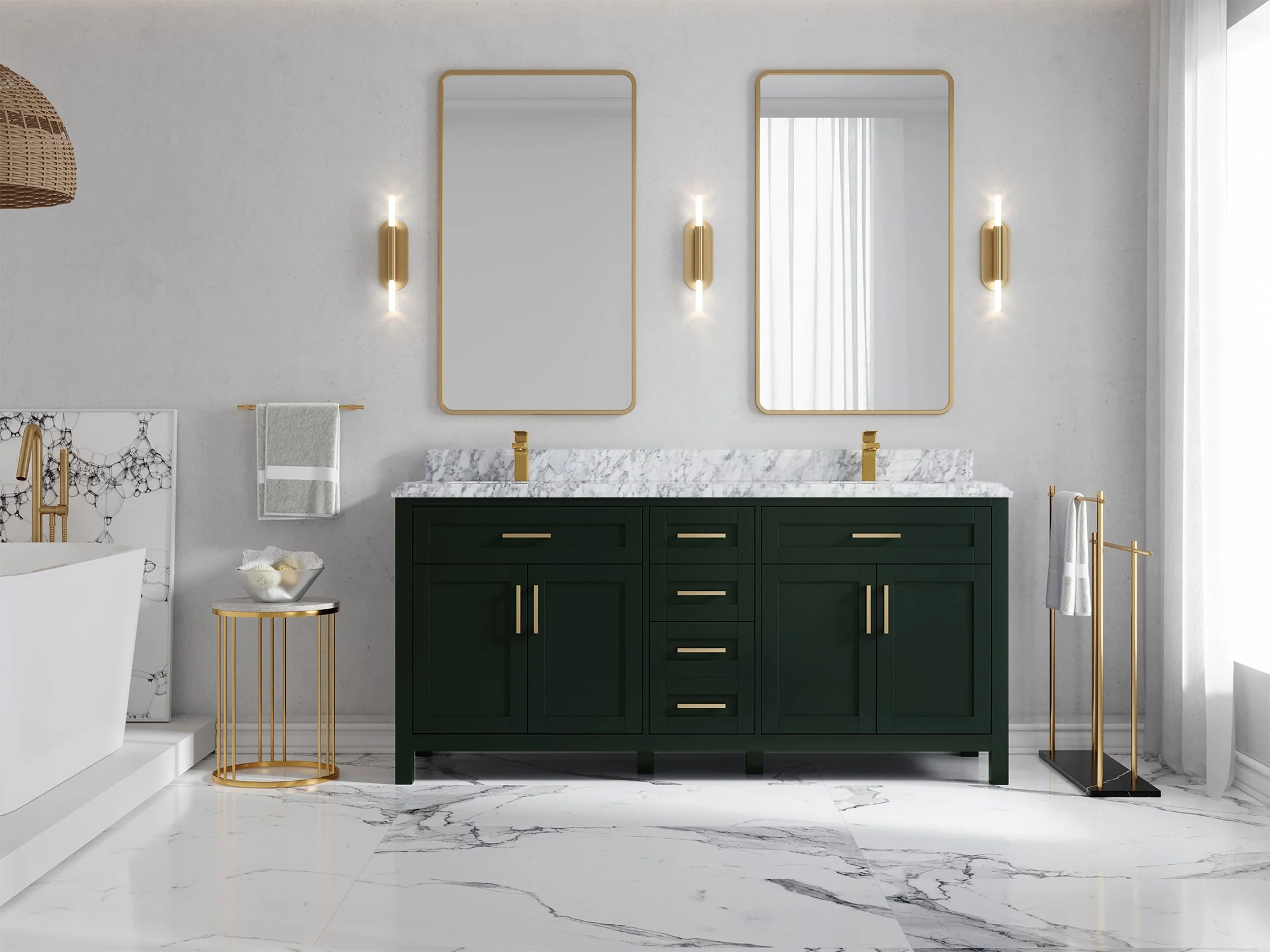 Cambridge 72 in. W x 22 in. D Double Sink Bathroom Vanity - Image 33