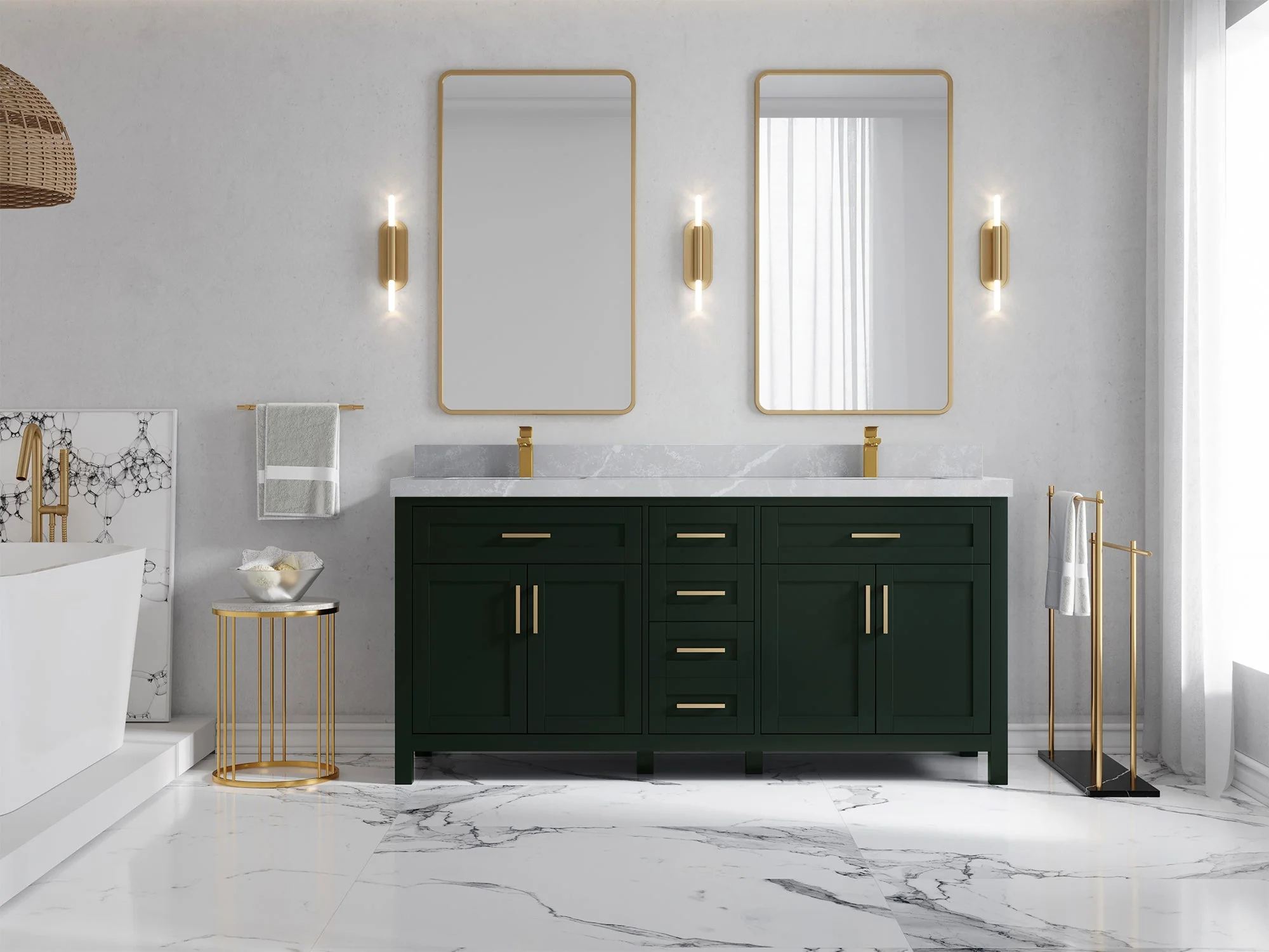 Cambridge 72 in. W x 22 in. D Double Sink Bathroom Vanity - Image 41