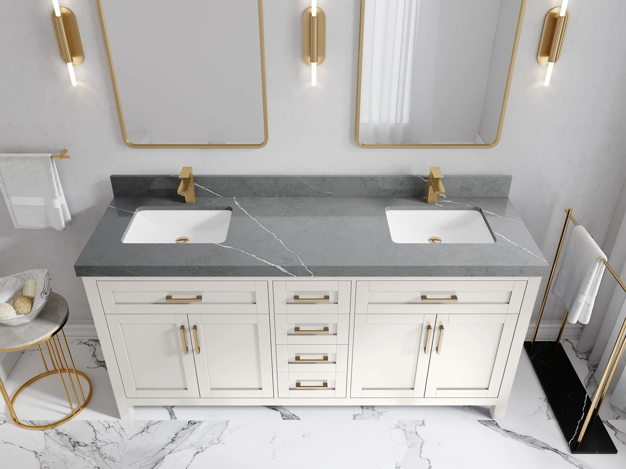 Cambridge 72 in. W x 22 in. D Double Sink Bathroom Vanity - Image 30