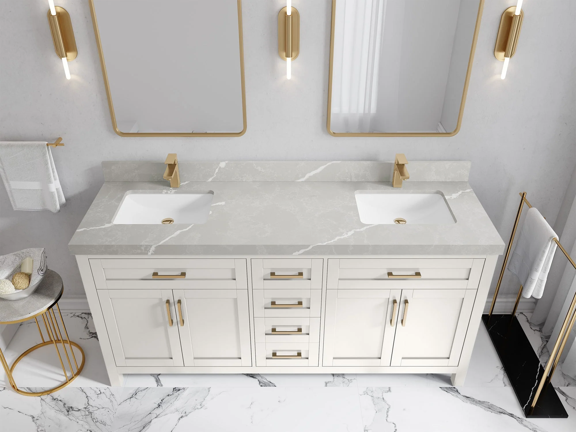 Cambridge 72 in. W x 22 in. D Double Sink Bathroom Vanity - Image 32