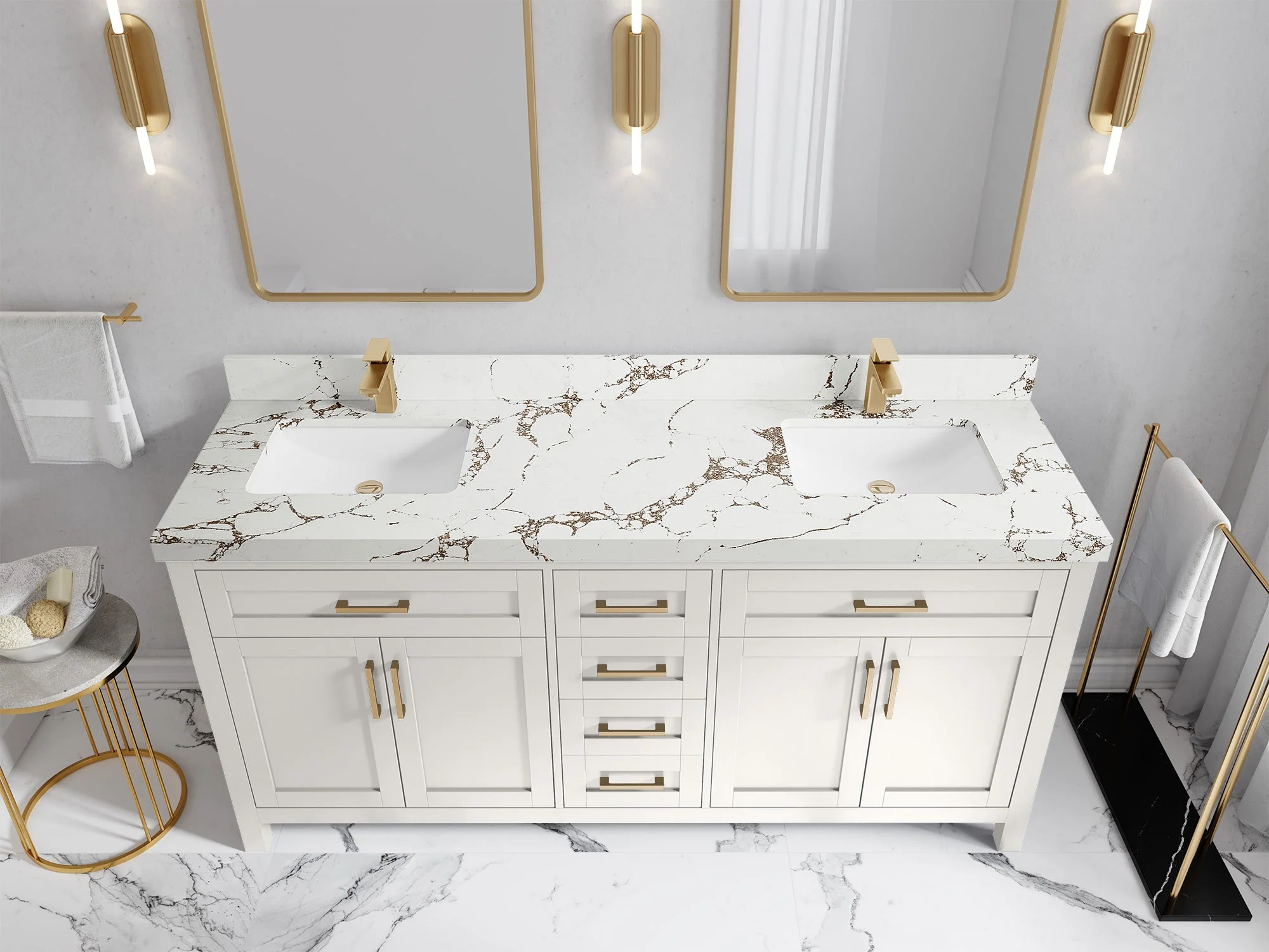 Cambridge 72 in. W x 22 in. D Double Sink Bathroom Vanity - Image 36