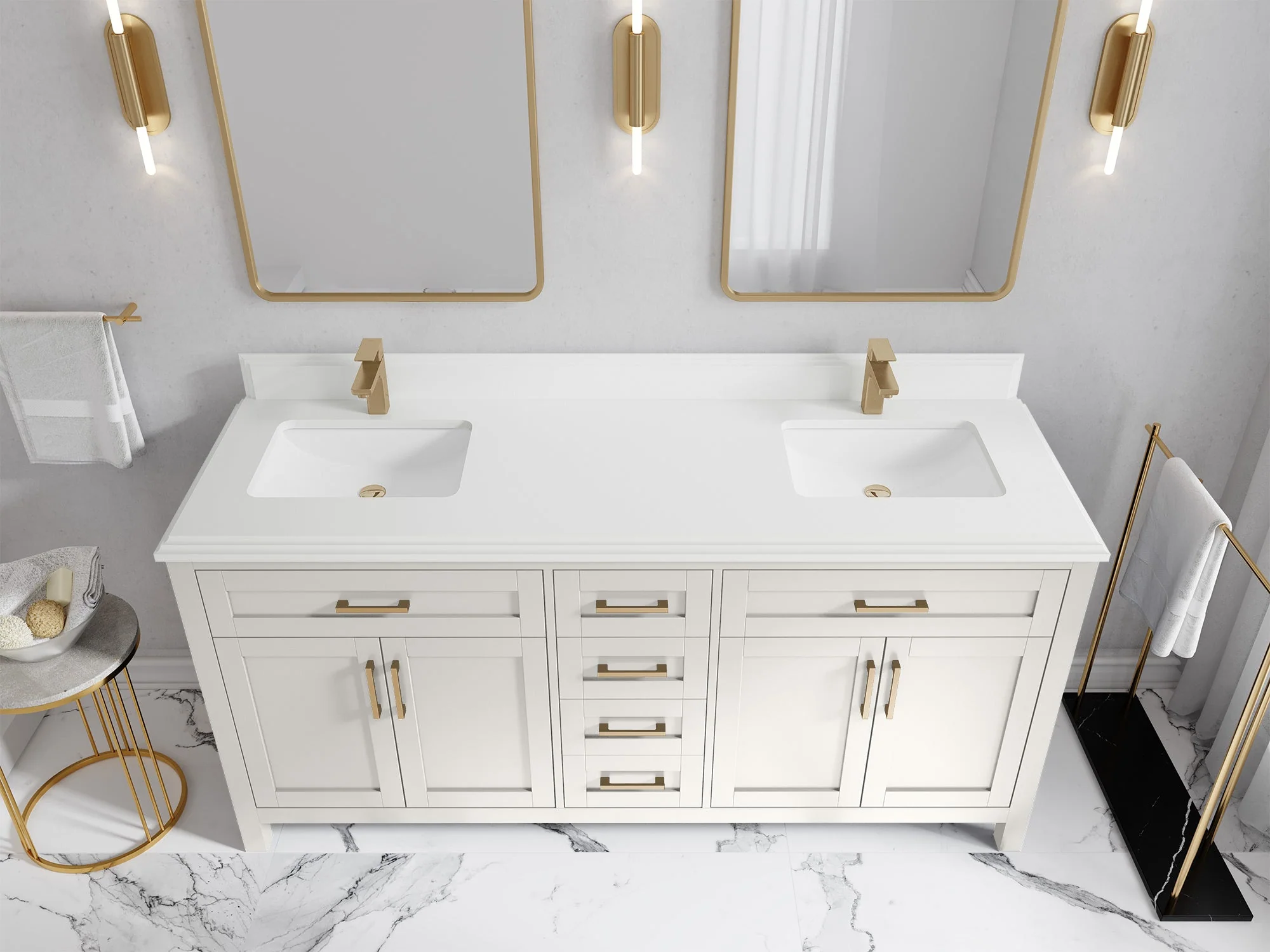 Cambridge 72 in. W x 22 in. D Double Sink Bathroom Vanity - Image 48