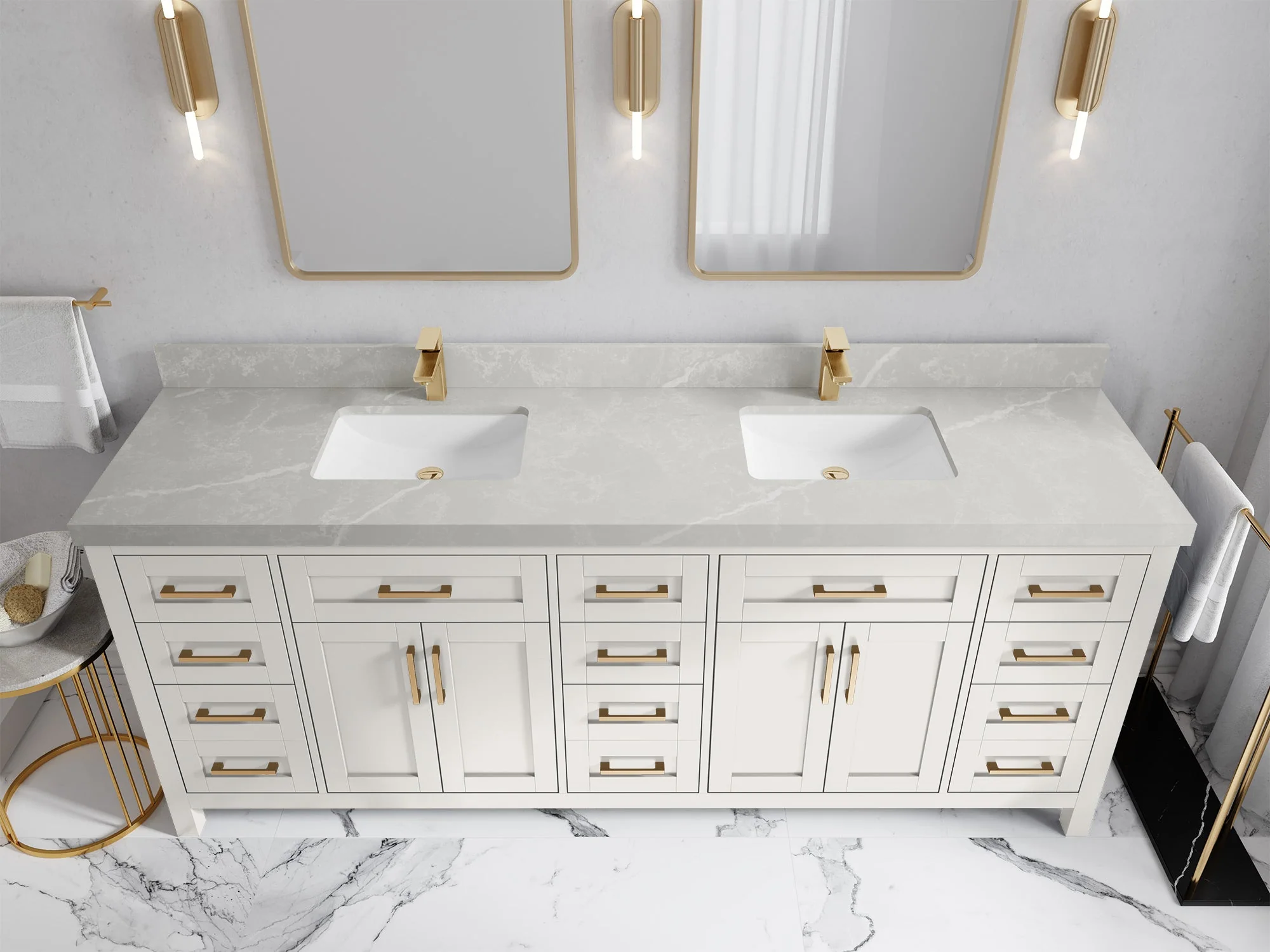 Cambridge 84 in. W x 22 in. D Double Sink Bathroom Vanity - Image 12