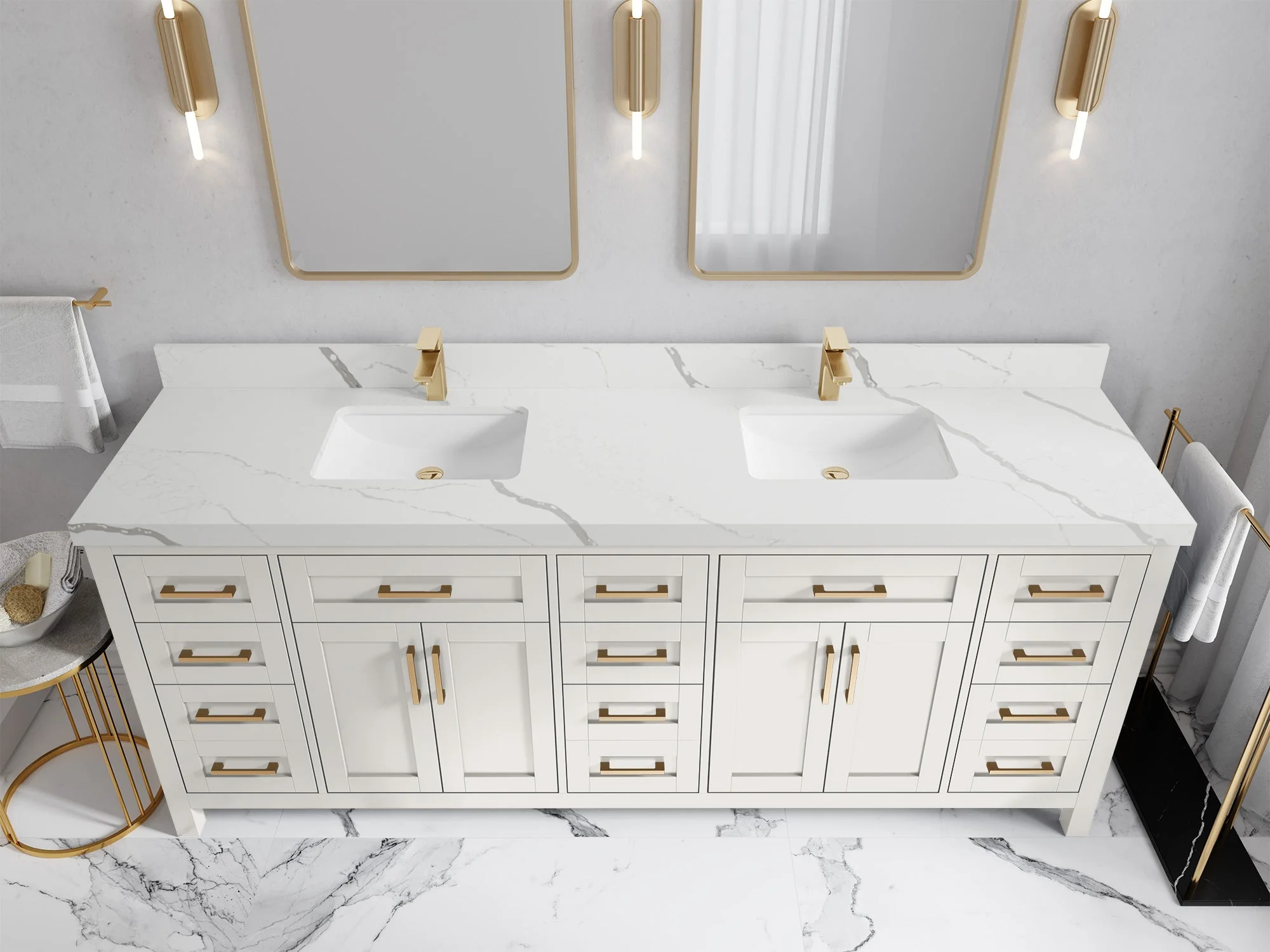 Cambridge 84 in. W x 22 in. D Double Sink Bathroom Vanity - Image 14