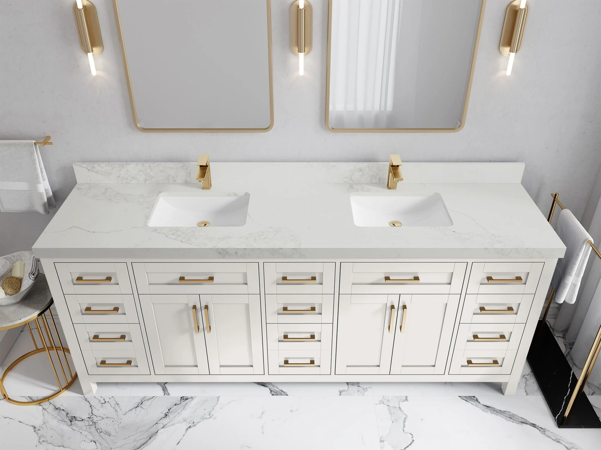 Cambridge 84 in. W x 22 in. D Double Sink Bathroom Vanity - Image 16
