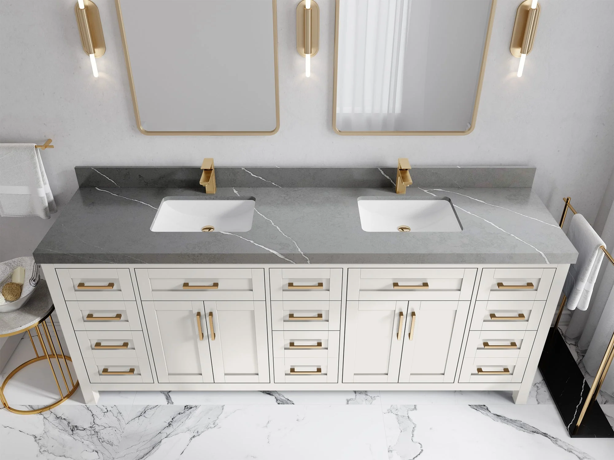 Cambridge 84 in. W x 22 in. D Double Sink Bathroom Vanity - Image 20