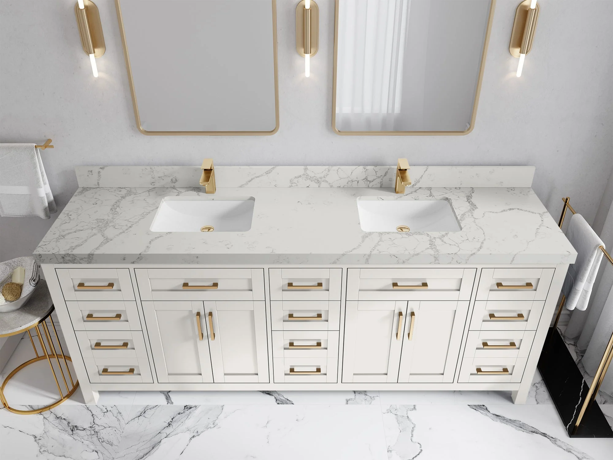 Cambridge 84 in. W x 22 in. D Double Sink Bathroom Vanity - Image 24