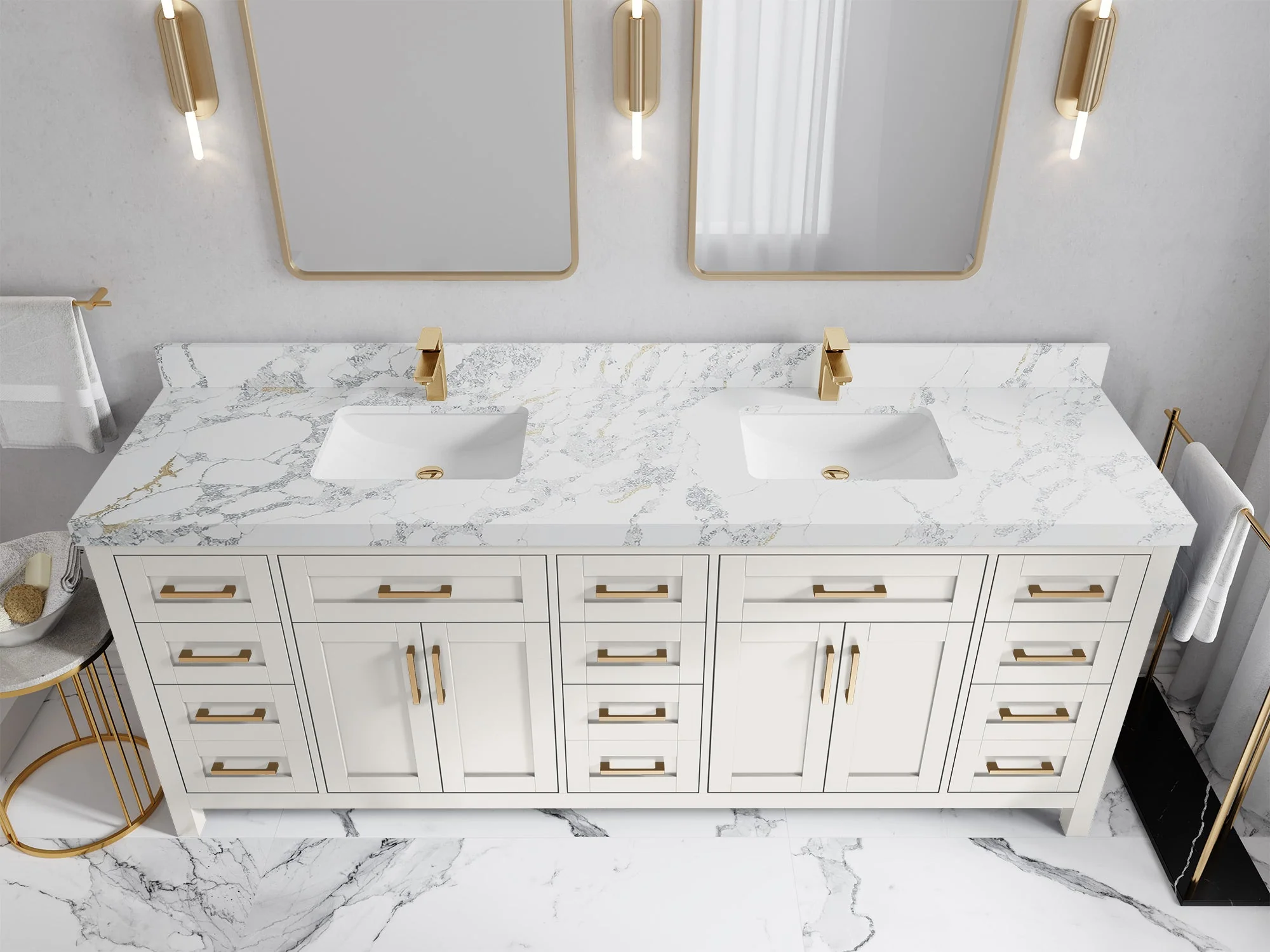 Cambridge 84 in. W x 22 in. D Double Sink Bathroom Vanity - Image 26