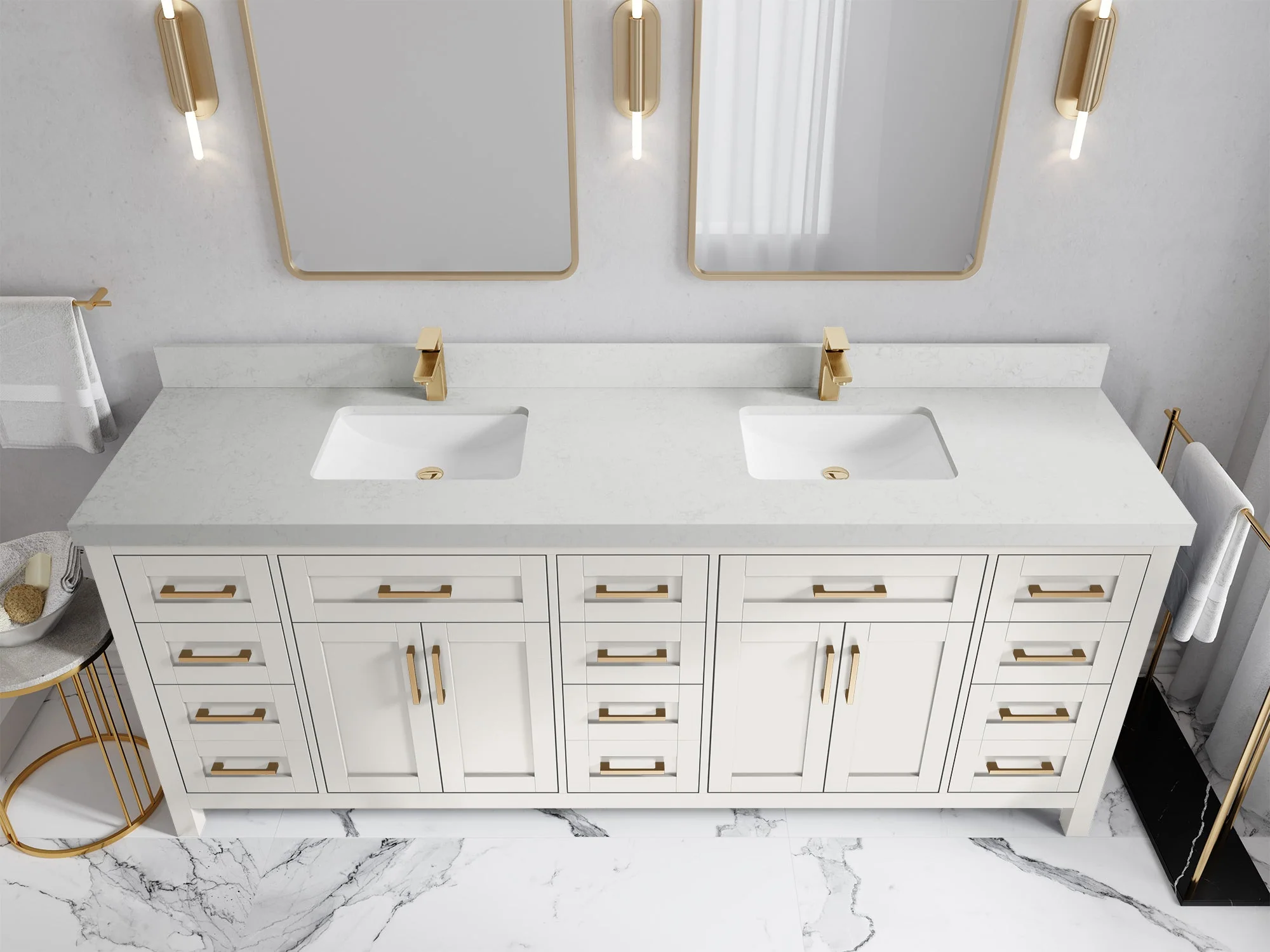 Cambridge 84 in. W x 22 in. D Double Sink Bathroom Vanity - Image 28