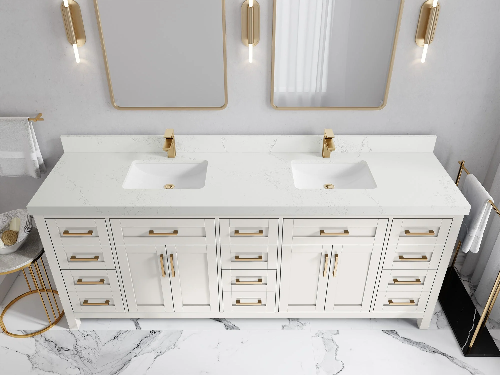 Cambridge 84 in. W x 22 in. D Double Sink Bathroom Vanity - Image 32