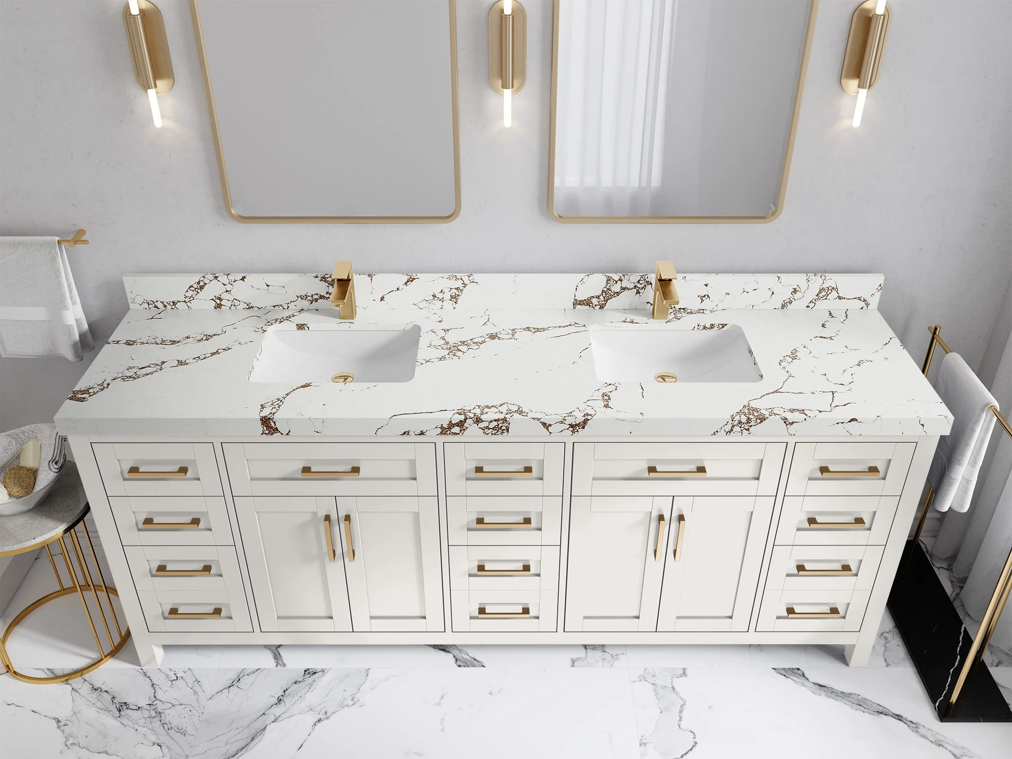 Cambridge 84 in. W x 22 in. D Double Sink Bathroom Vanity - Image 34