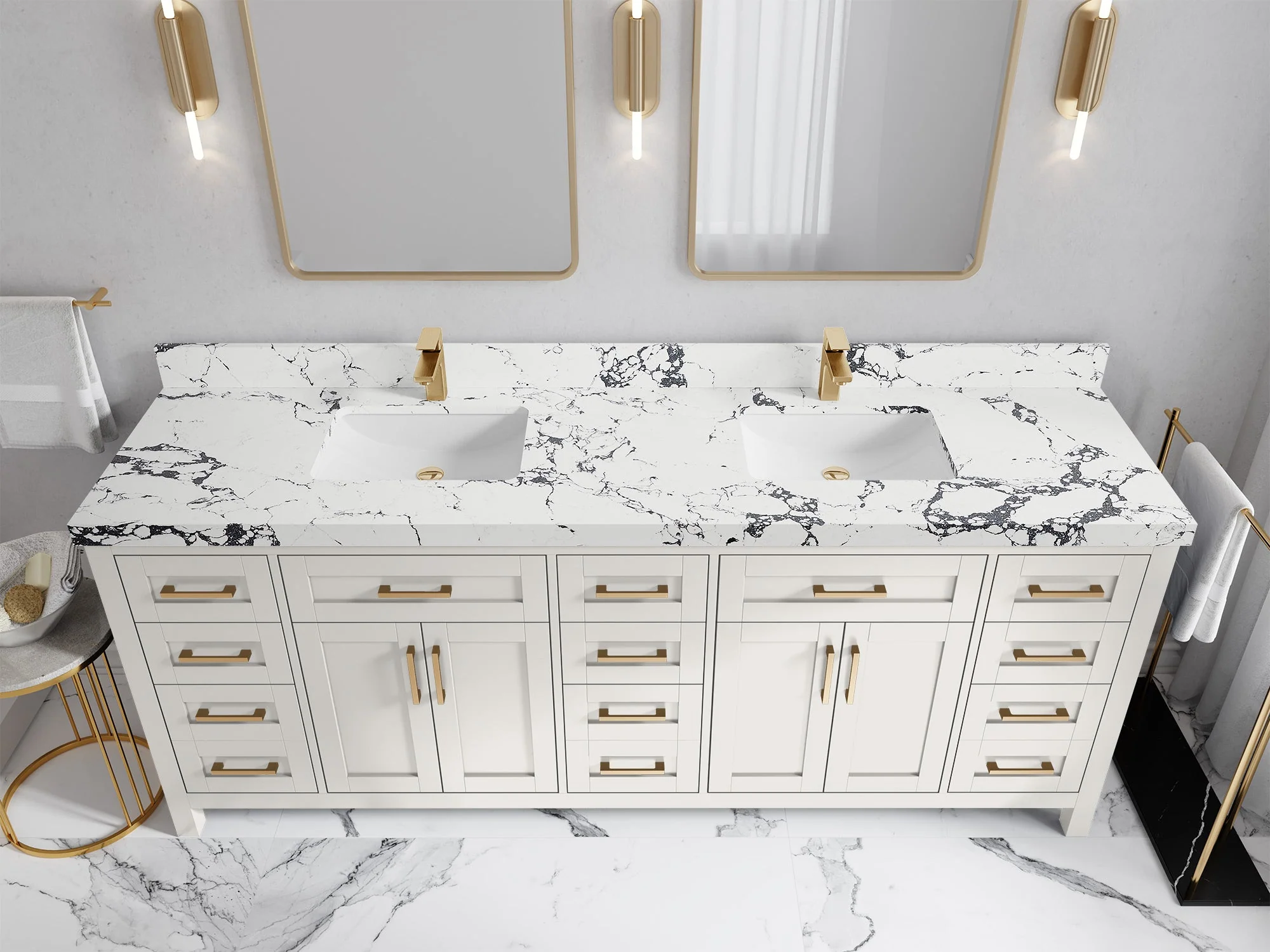 Cambridge 84 in. W x 22 in. D Double Sink Bathroom Vanity - Image 36