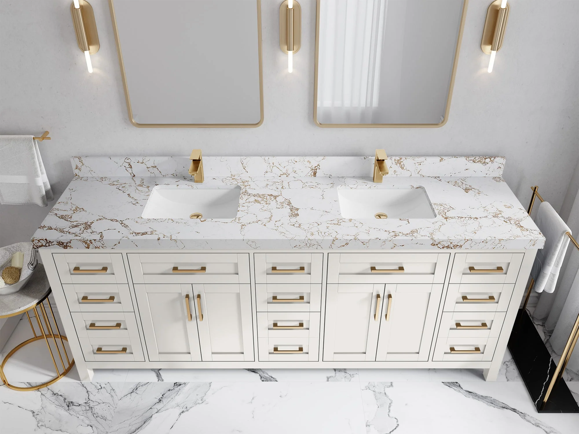 Cambridge 84 in. W x 22 in. D Double Sink Bathroom Vanity - Image 38