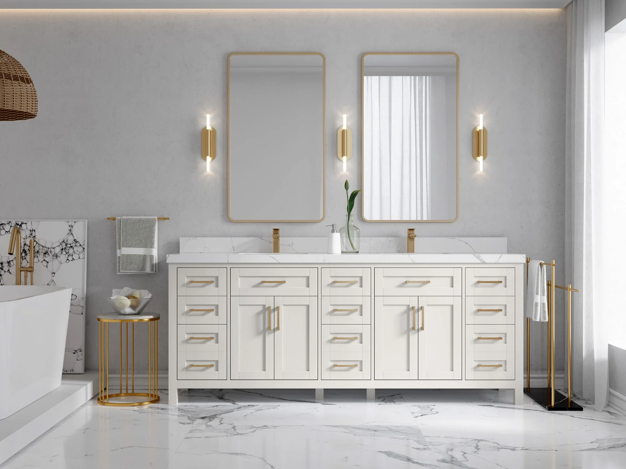Cambridge 84 in. W x 22 in. D Double Sink Bathroom Vanity - Image 4