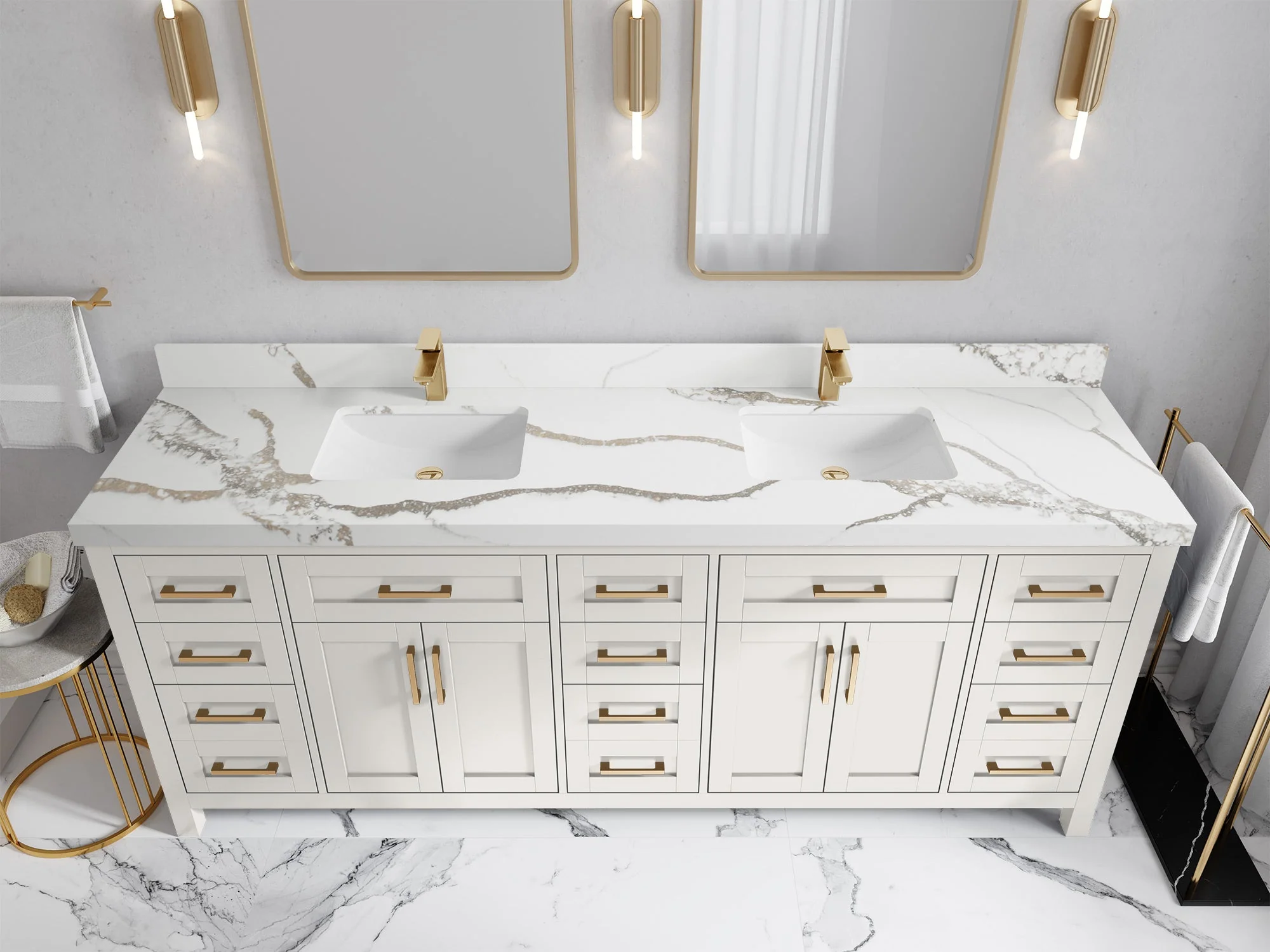 Cambridge 84 in. W x 22 in. D Double Sink Bathroom Vanity - Image 40