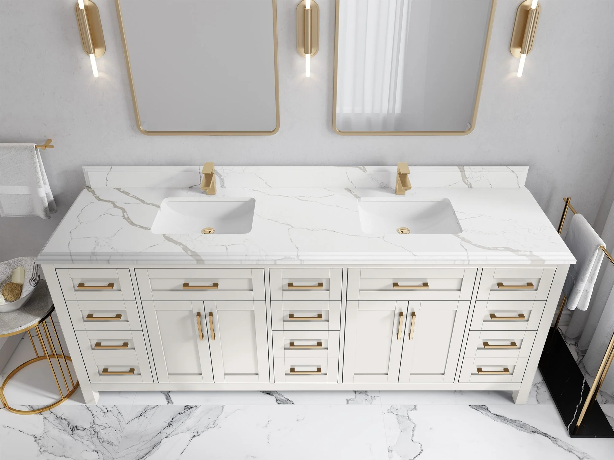 Cambridge 84 in. W x 22 in. D Double Sink Bathroom Vanity - Image 42